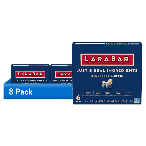 (8 pack) Larabar Blueberry Muffin Fruit and Nut Bars, Gluten Free and Vegan, 9.6 oz, 6 Ct