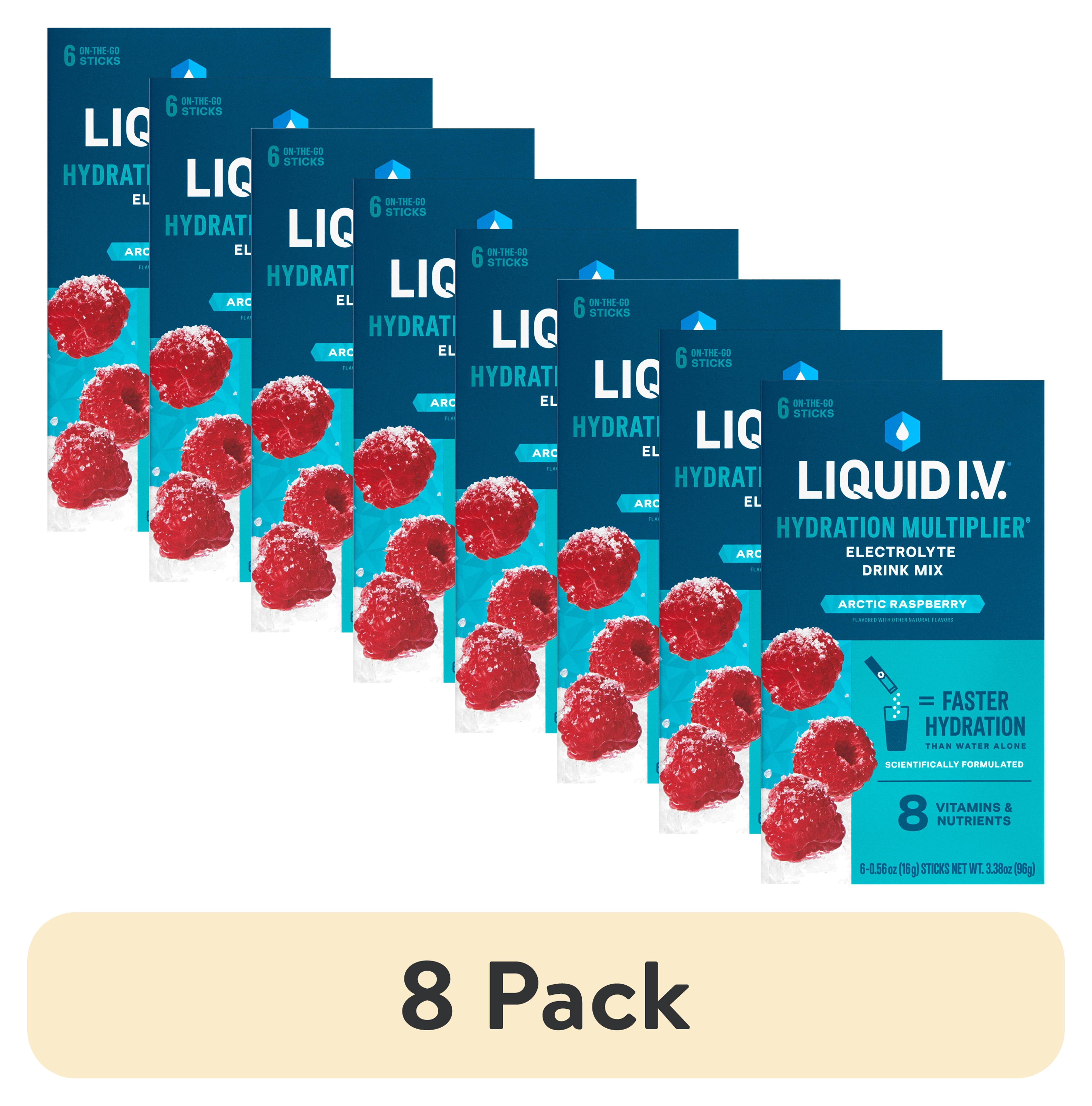 (8 pack) Liquid I.V.® Arctic Raspberry Hydration Multiplier® Powdered Electrolyte Drink Mix, 6 Count Packets