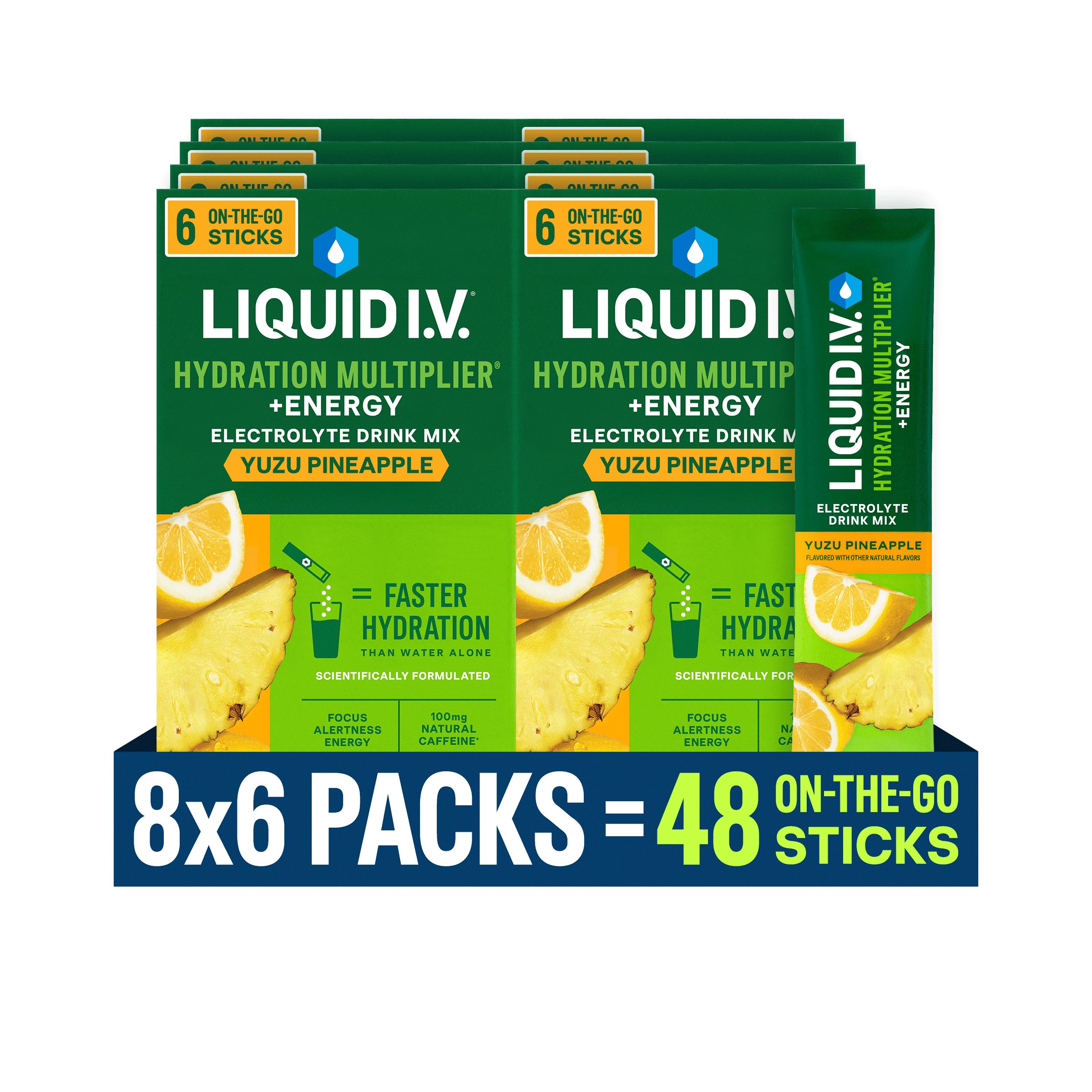 8 pack) Liquid I.V.® Yuzu Pineapple Hydration Multiplier® +Energy