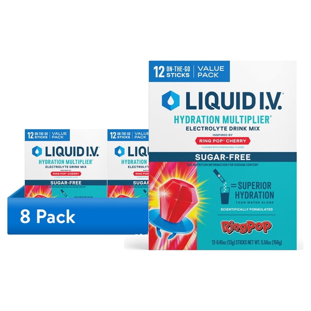 Cooking Powder Packets (8 pack) Liquid I.V.® Ring Pop Cherry Hydration Multiplier® Sugar-Free ...