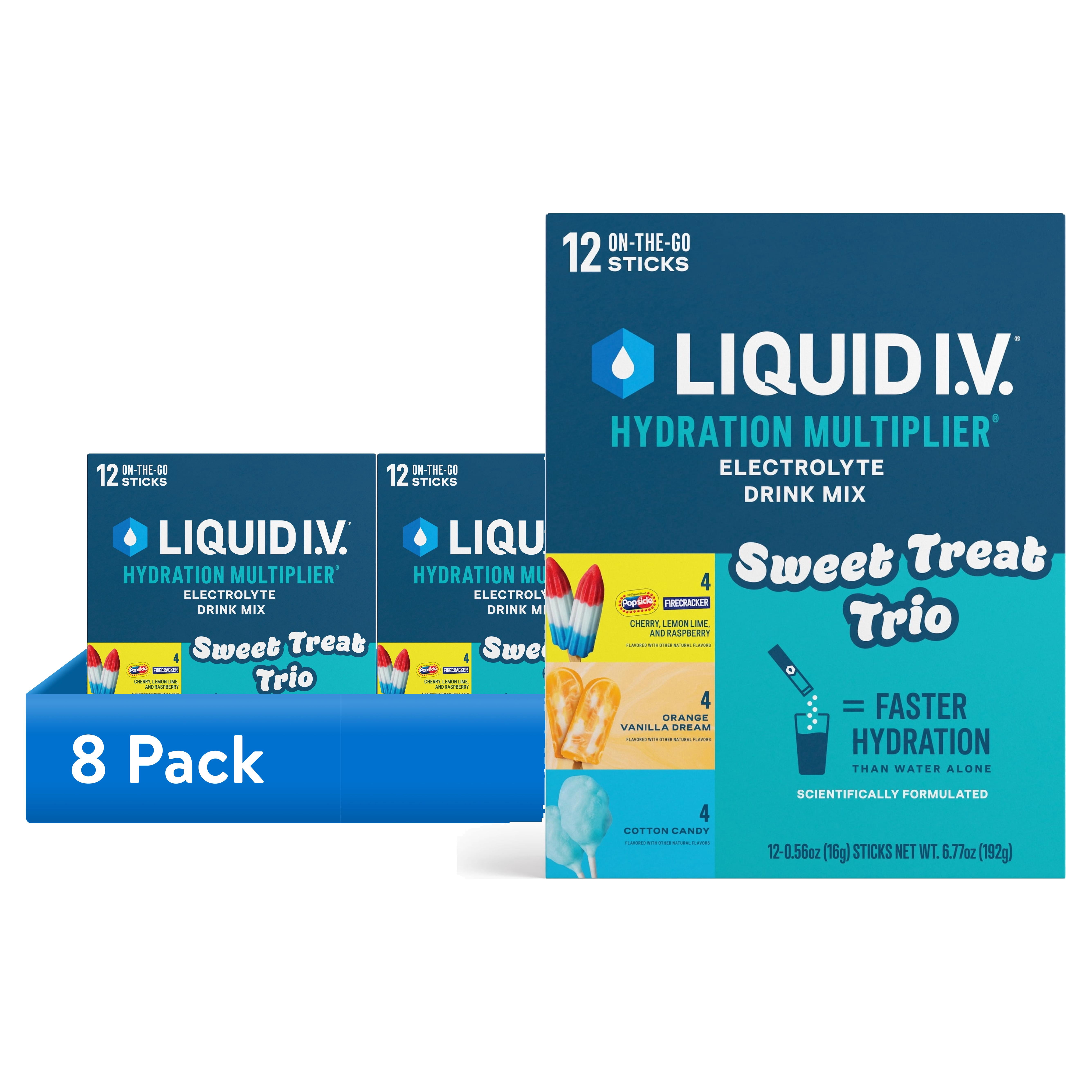 8 pack) Liquid I.V.® Sweet Treat Trio Popsicle Firecracker, Orange