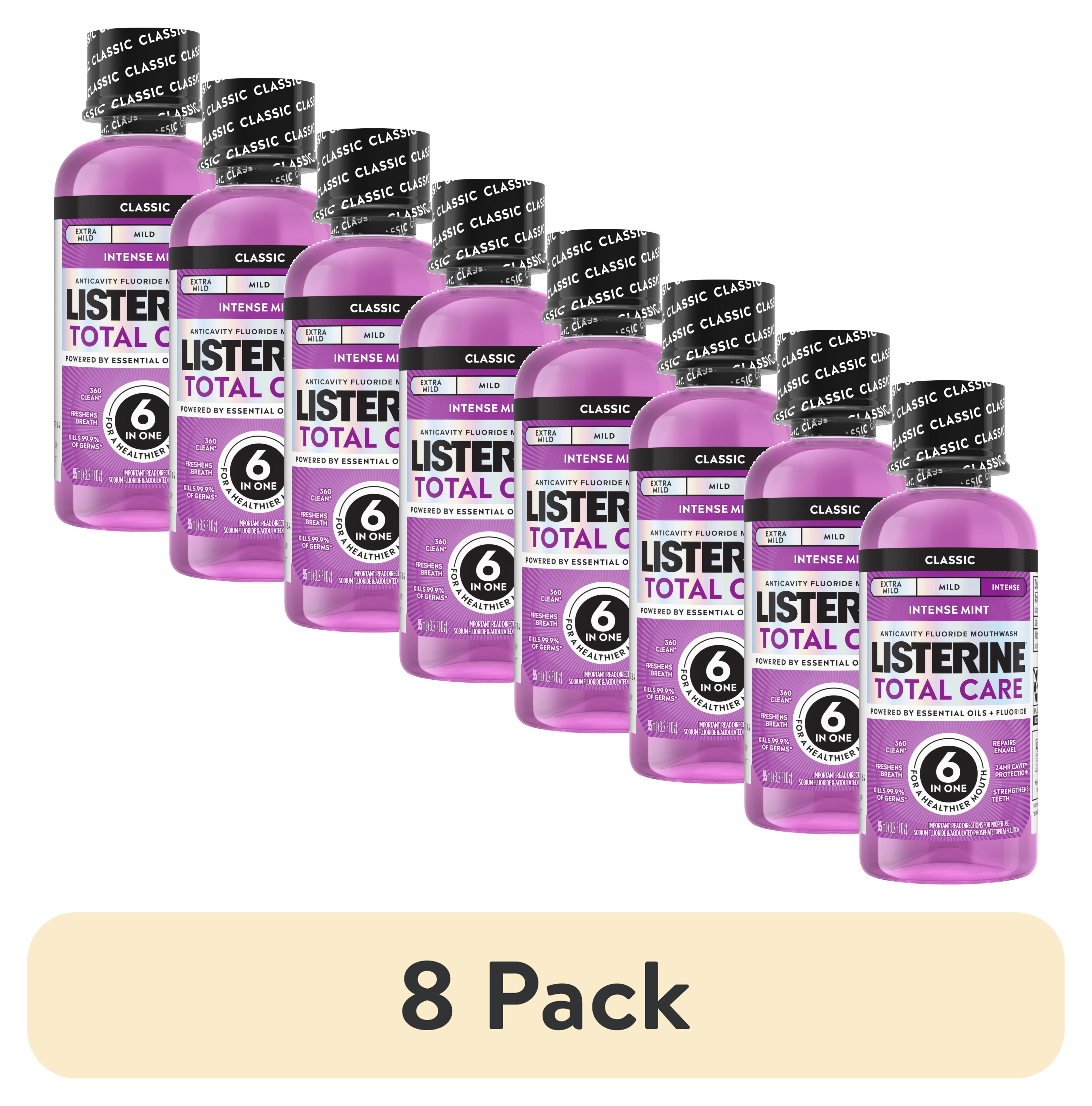 (8 pack) Listerine Total Care Anticavity Fluoride Mouthwash, Intense Mint, 3.2 fl. oz/95 mL