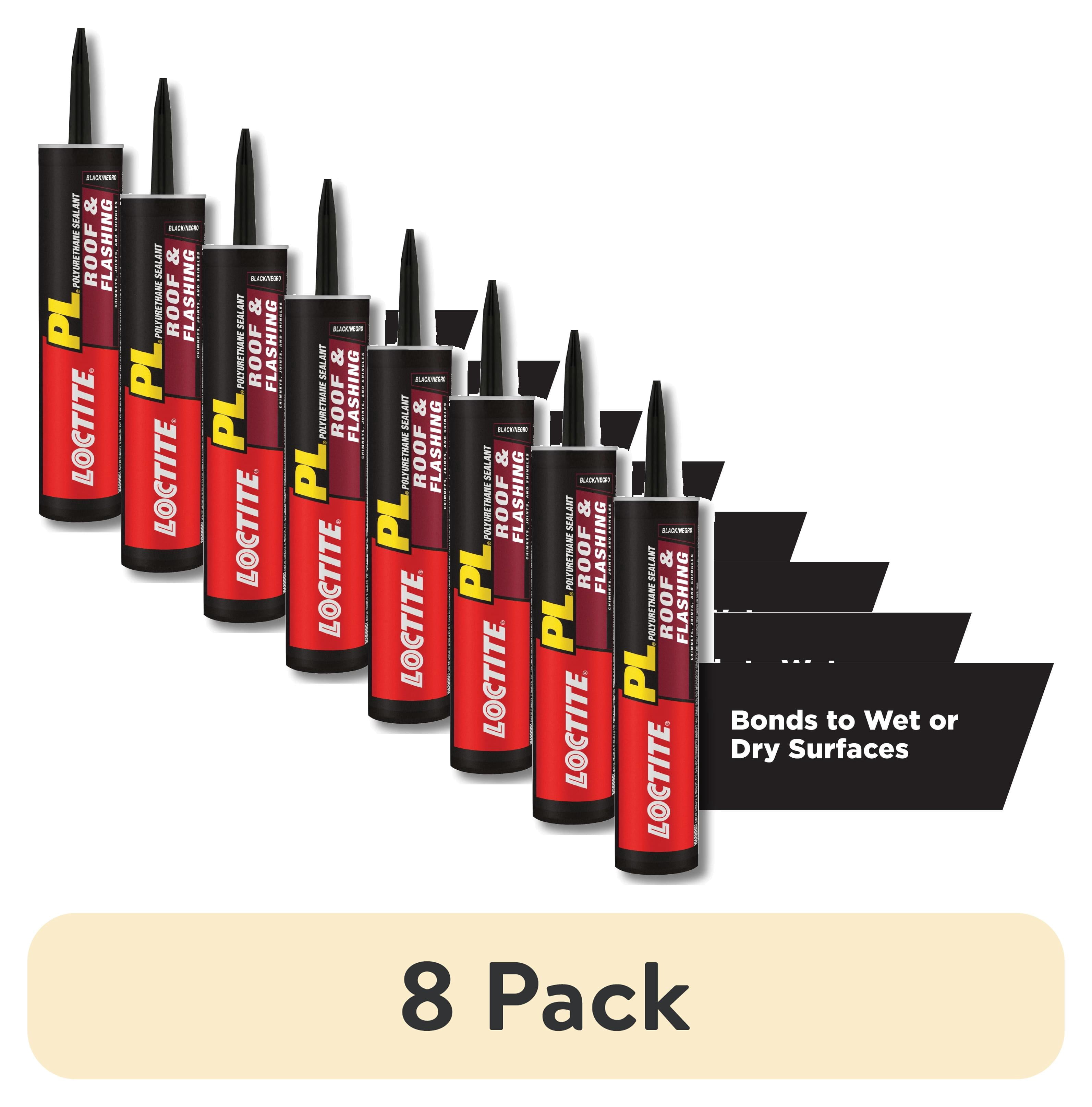 (8 pack) Loctite Pl Polyurethane Sealant Roof and Flashing, Pack of 1, Black 10 fl oz Cartridge