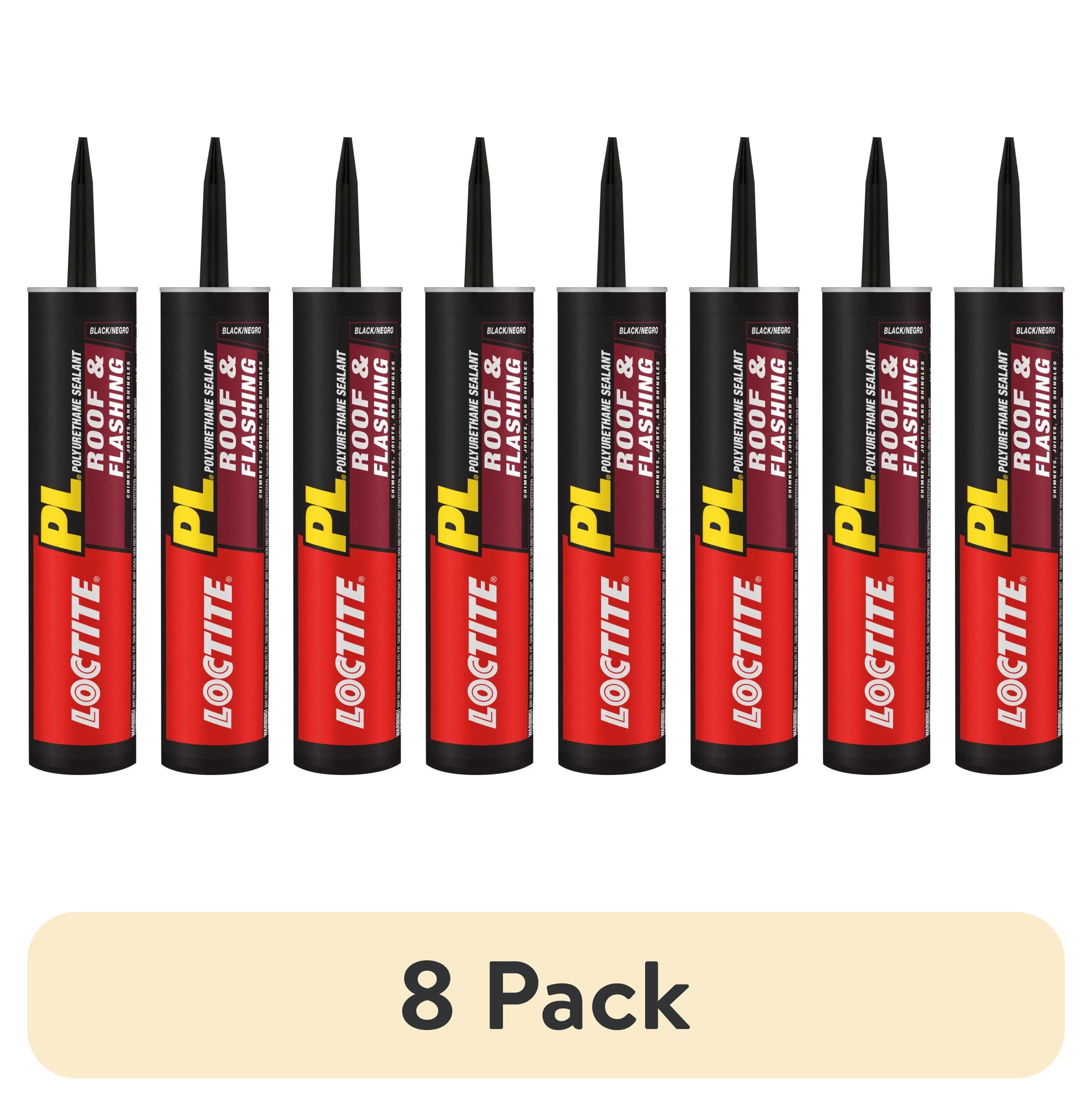 (8 pack) Loctite Pl Polyurethane Sealant Roof and Flashing, Pack of 1, Black 10 fl oz Cartridge