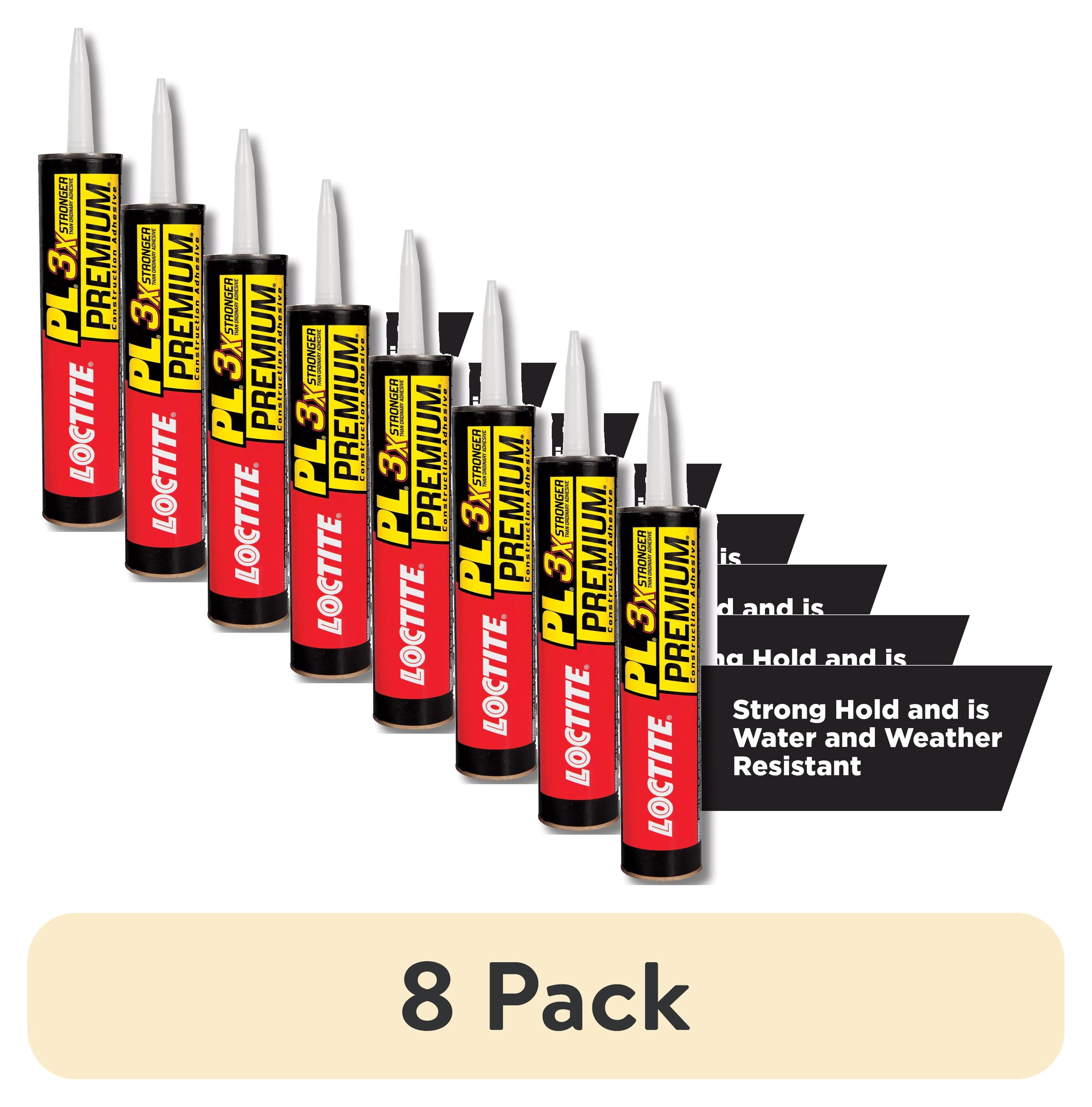 (8 pack) Loctite Pl Premium Polyurethane Construction Adhesive Pack of 1, Tan 10 fl oz Cartridge