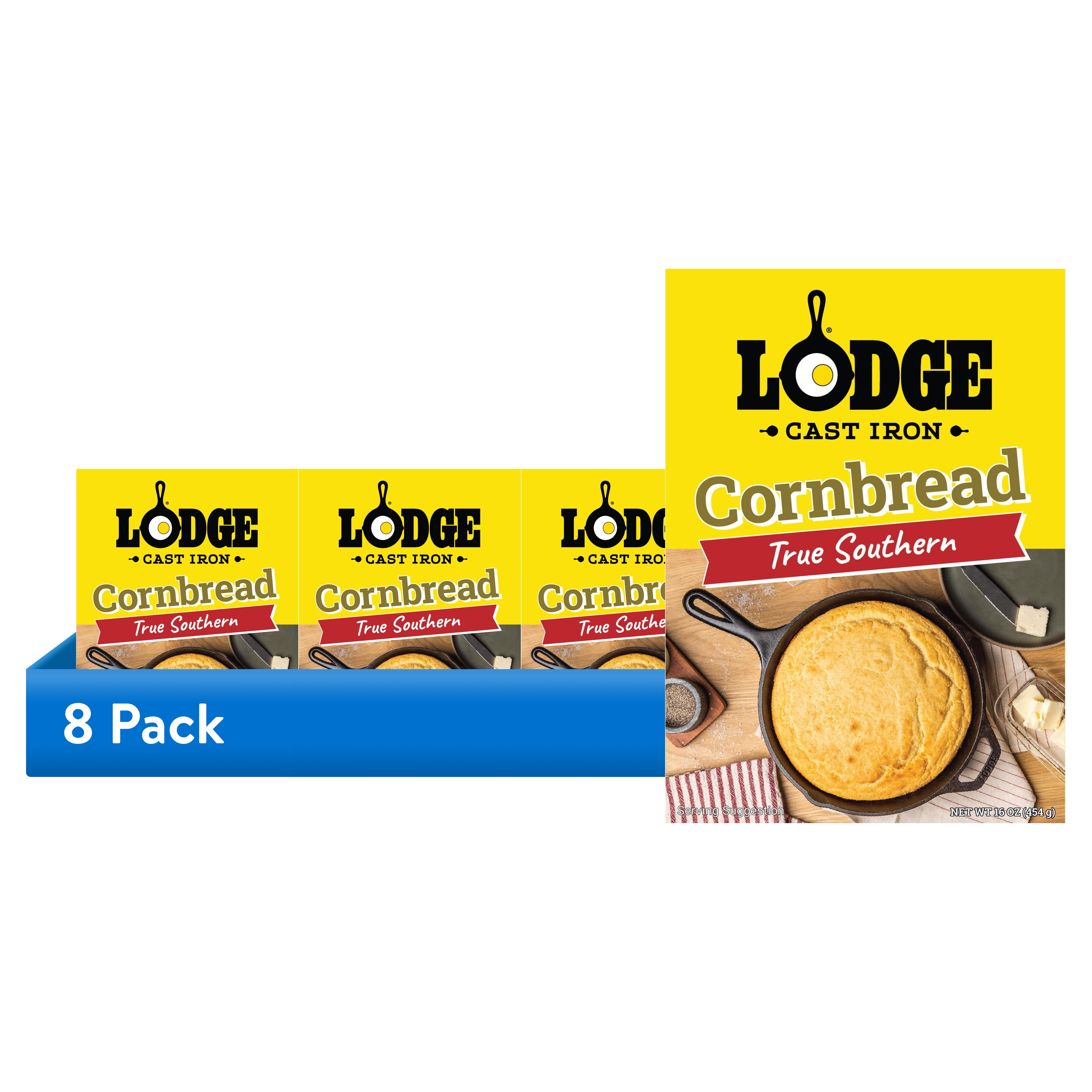 (8 pack) Lodge True Southern Cornbread Mix, 16 oz Box – Made for Lodge Cast Iron Skillets
