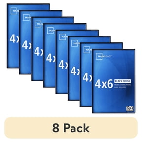 (8 pack) Mainstays 4 x 6 Black Front-Loading Picture Frame, Wall or Tabletop