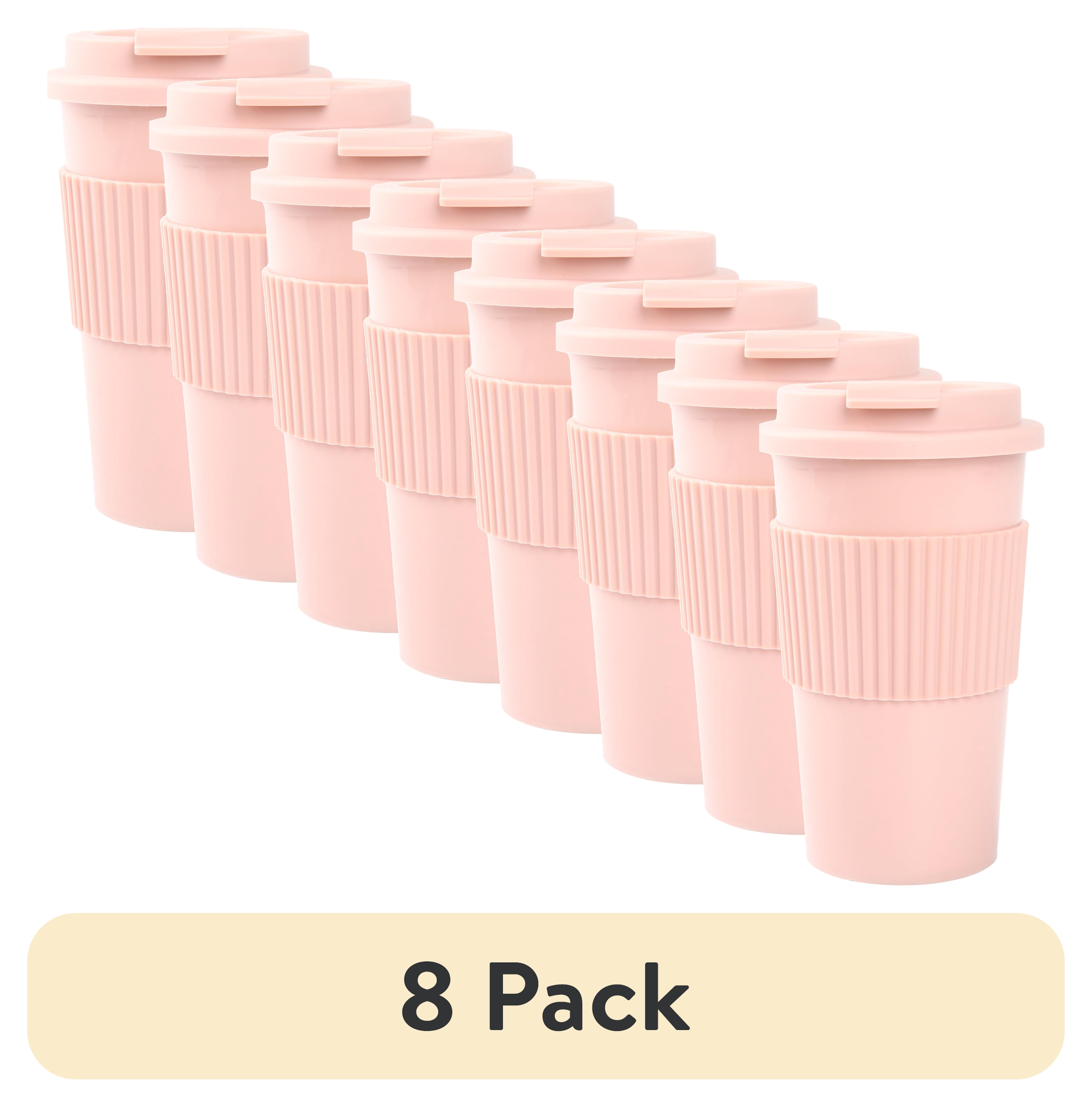 (8 pack) Mainstays 18oz Coffee Tumbler, Blush Pink