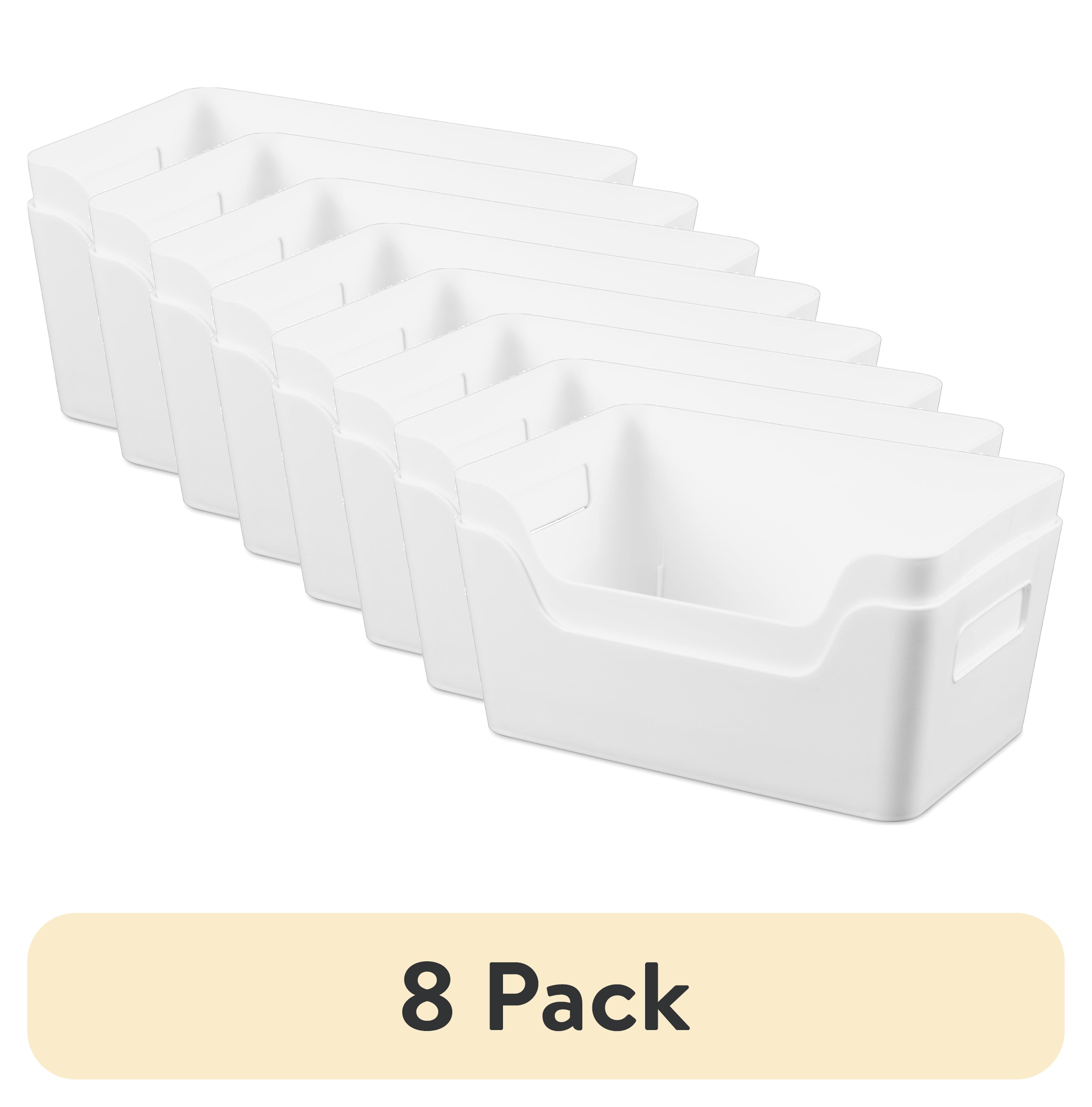 (8 pack) Mainstays 2-Pack Small Easy Access Bins Plastic, White