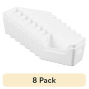 Mainstays Small White 2-Pack Easy Access Plastic Storage Bins, 6.5 in x 9.5 in x 4 in