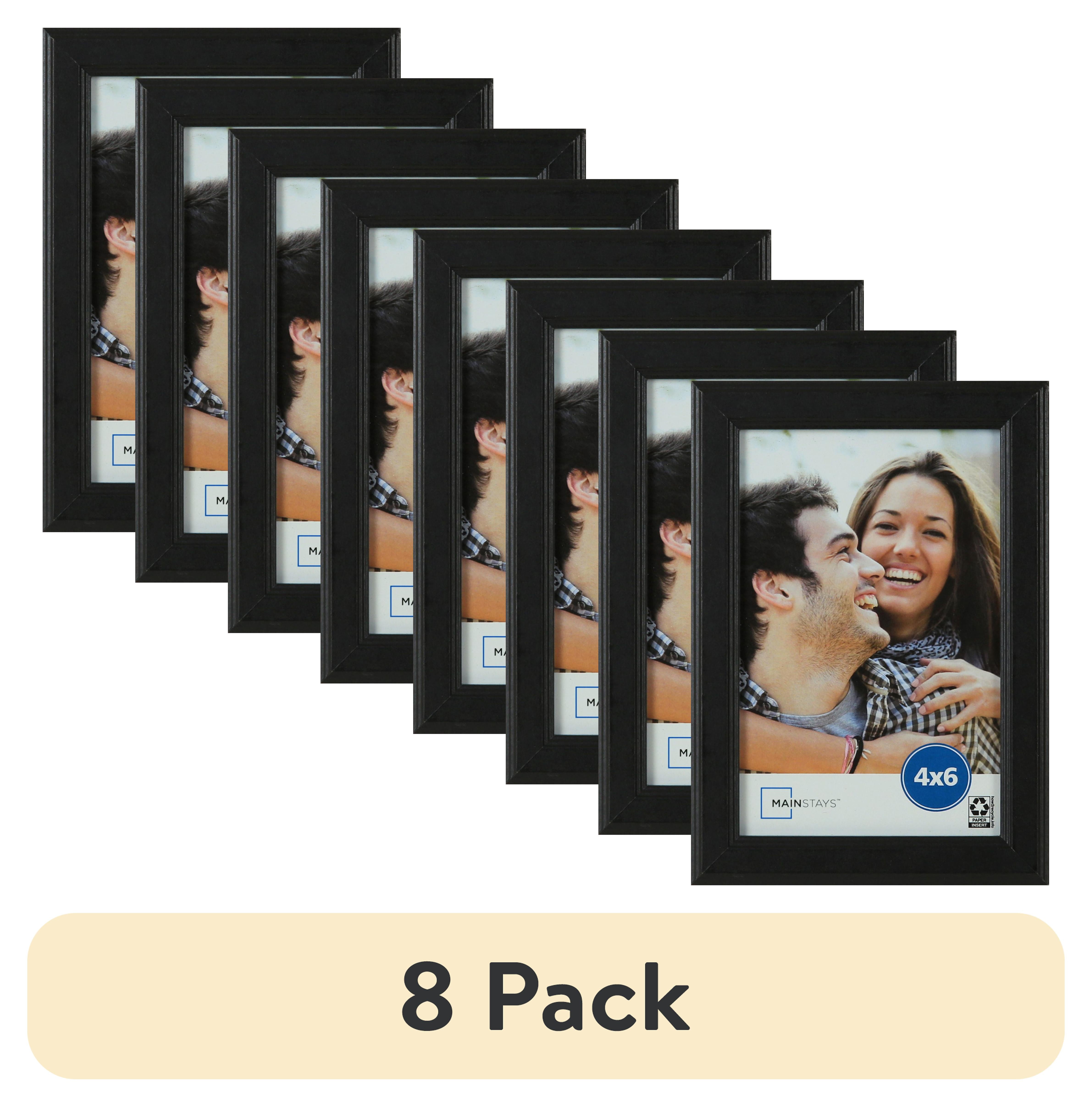 (8 pack) Mainstays 4x6 Step Black Basic Tabletop Picture Frame