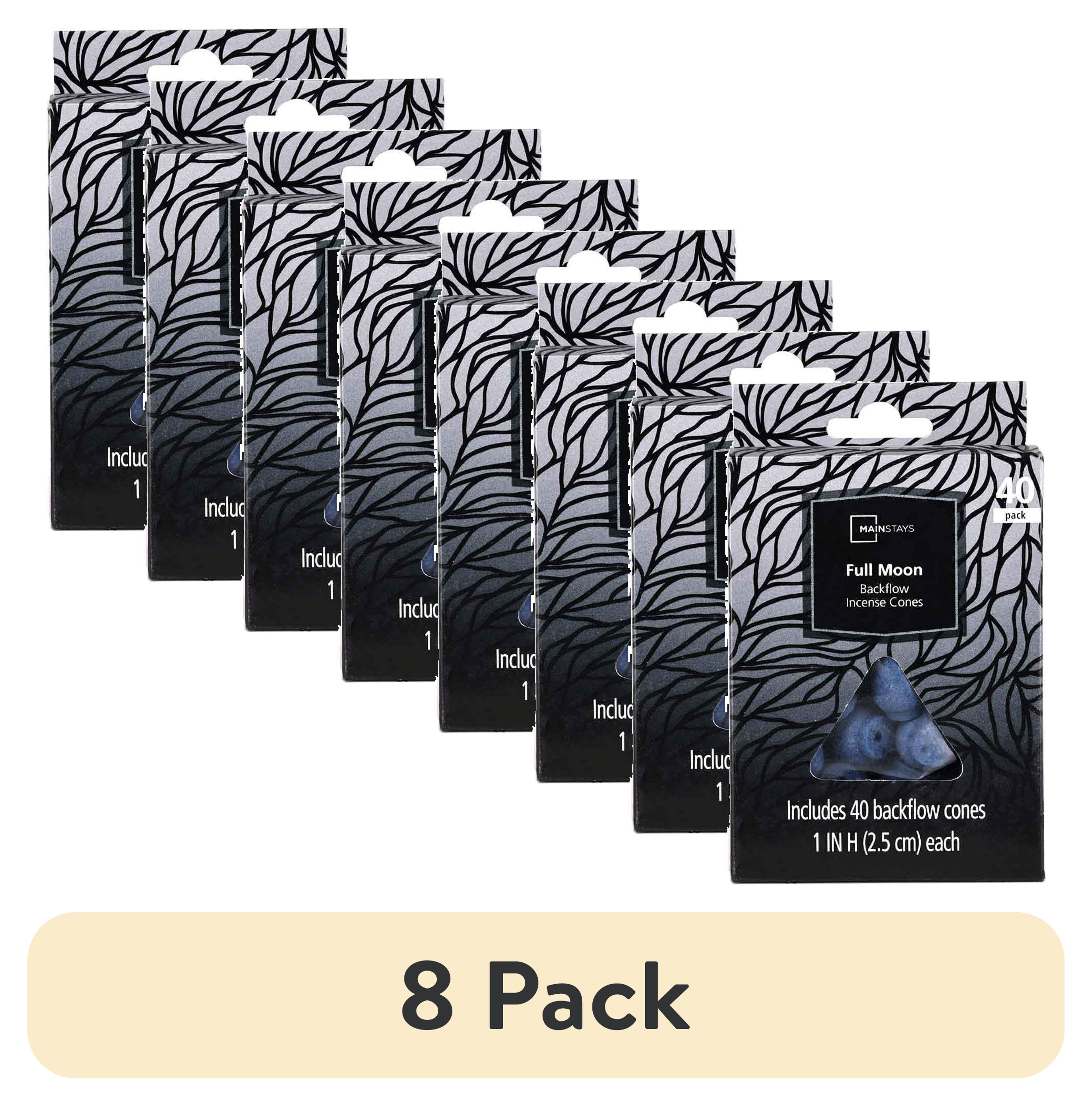 8 pack) Mainstays Backflow Incense Cones, Full Moon Fragrance