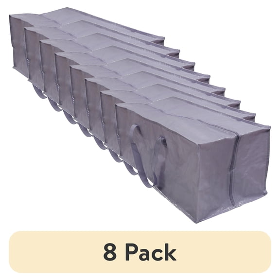 (8 pack) Mainstays Heavy Duty 20 Gallon Iris Storage and Moving Bag with Dual Handles and Backpack Straps