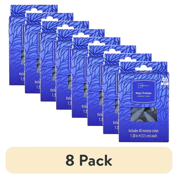 (8 pack) Mainstays Incense Cones, Nag Champa Fragrance (Blue), 40 Pack