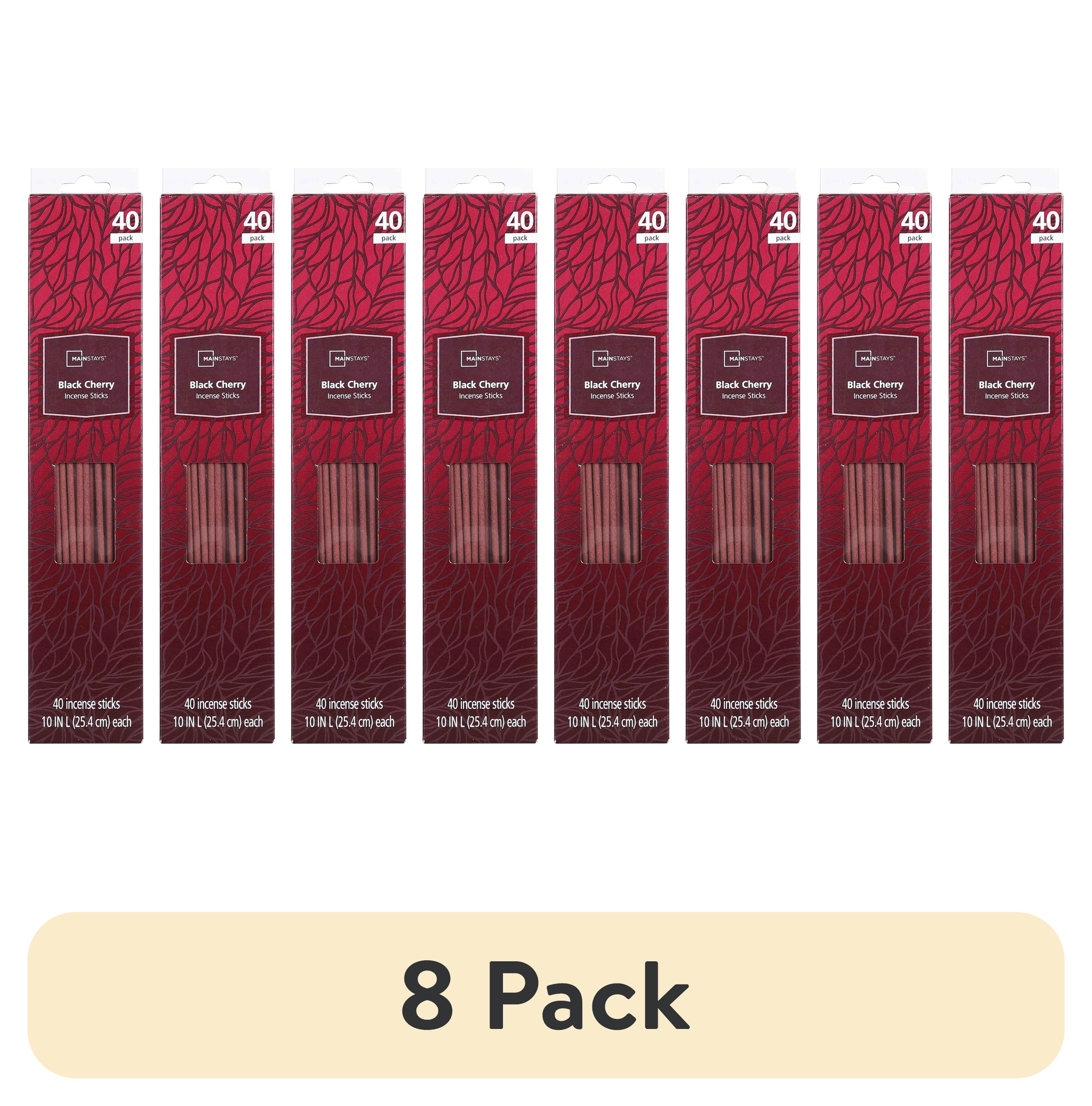(8 pack) Mainstays Incense Sticks, Black Cherry Fragrance (Dark Red), 40 Pack