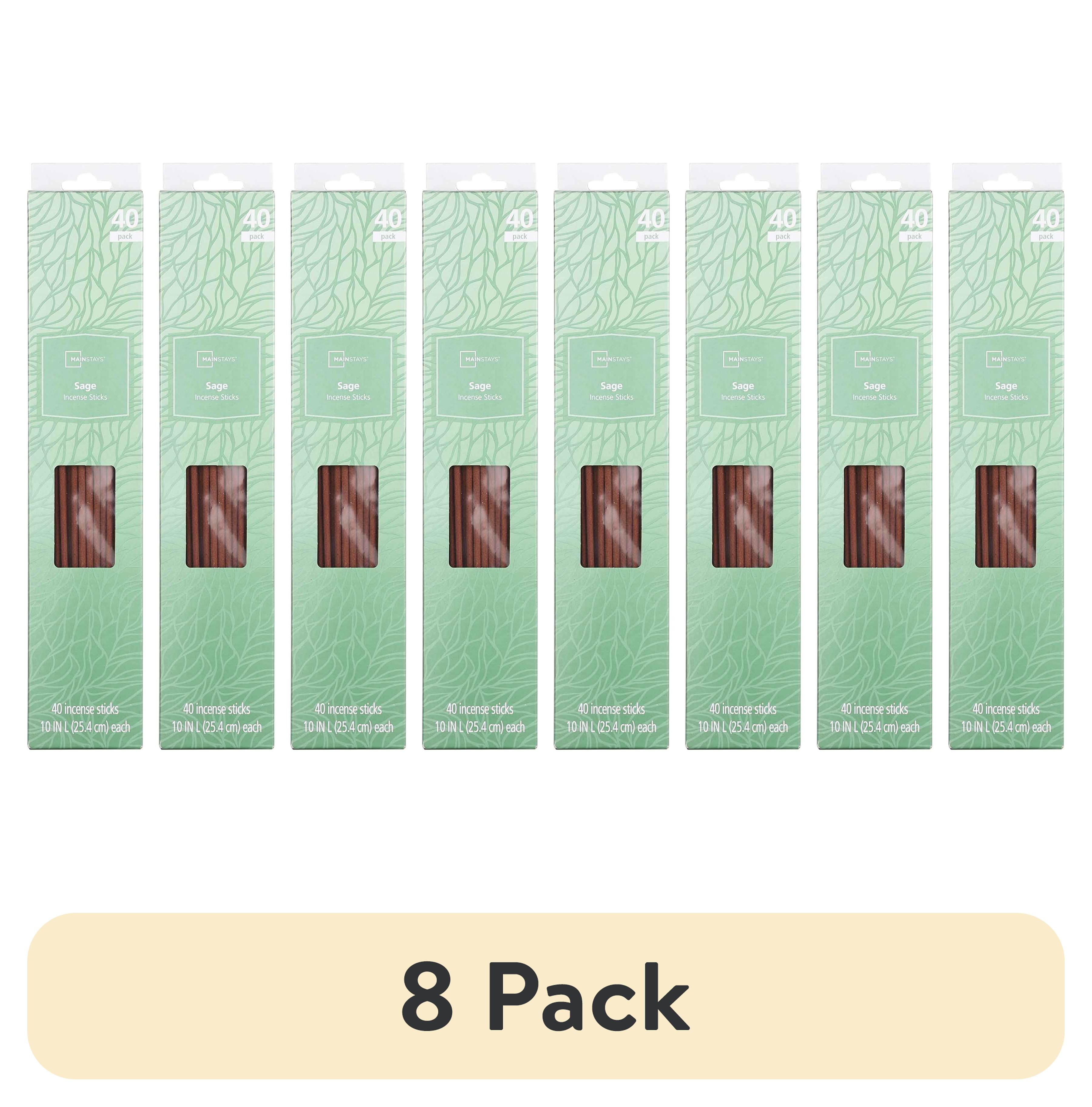 (8 pack) Mainstays Incense Sticks, Sage Fragrance (Light Green), 40 Pack