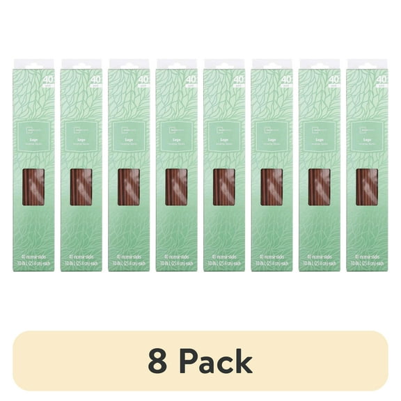 (8 pack) Mainstays Incense Sticks, Sage Fragrance (Light Green), 40 Pack