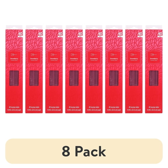 (8 pack) Mainstays Incense Sticks, Strawberry Fragrance (Pink), 40 Pack