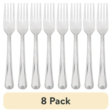 (8 pack) Mainstays Lace Dinner Fork Set, Silver Stainless Steel, 4 Count