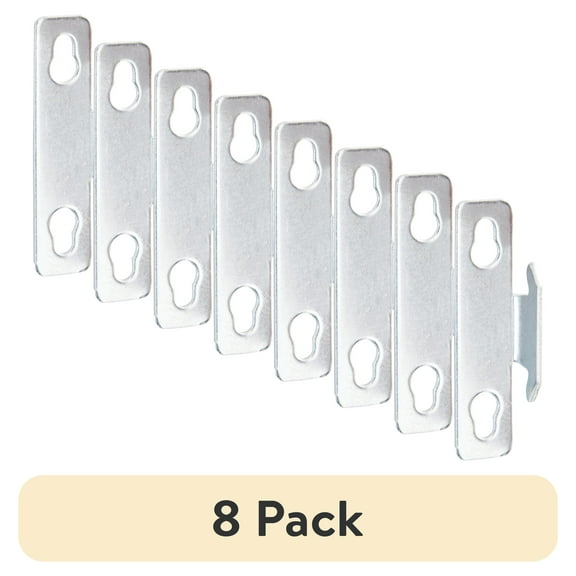 (8 pack) Mainstays Single Curtain Rod Metal Mounting Brackets, Set of 2, Silver Finish