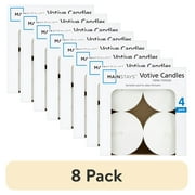 (8 pack) Mainstays Unscented Votive Candles, White, 4 Count