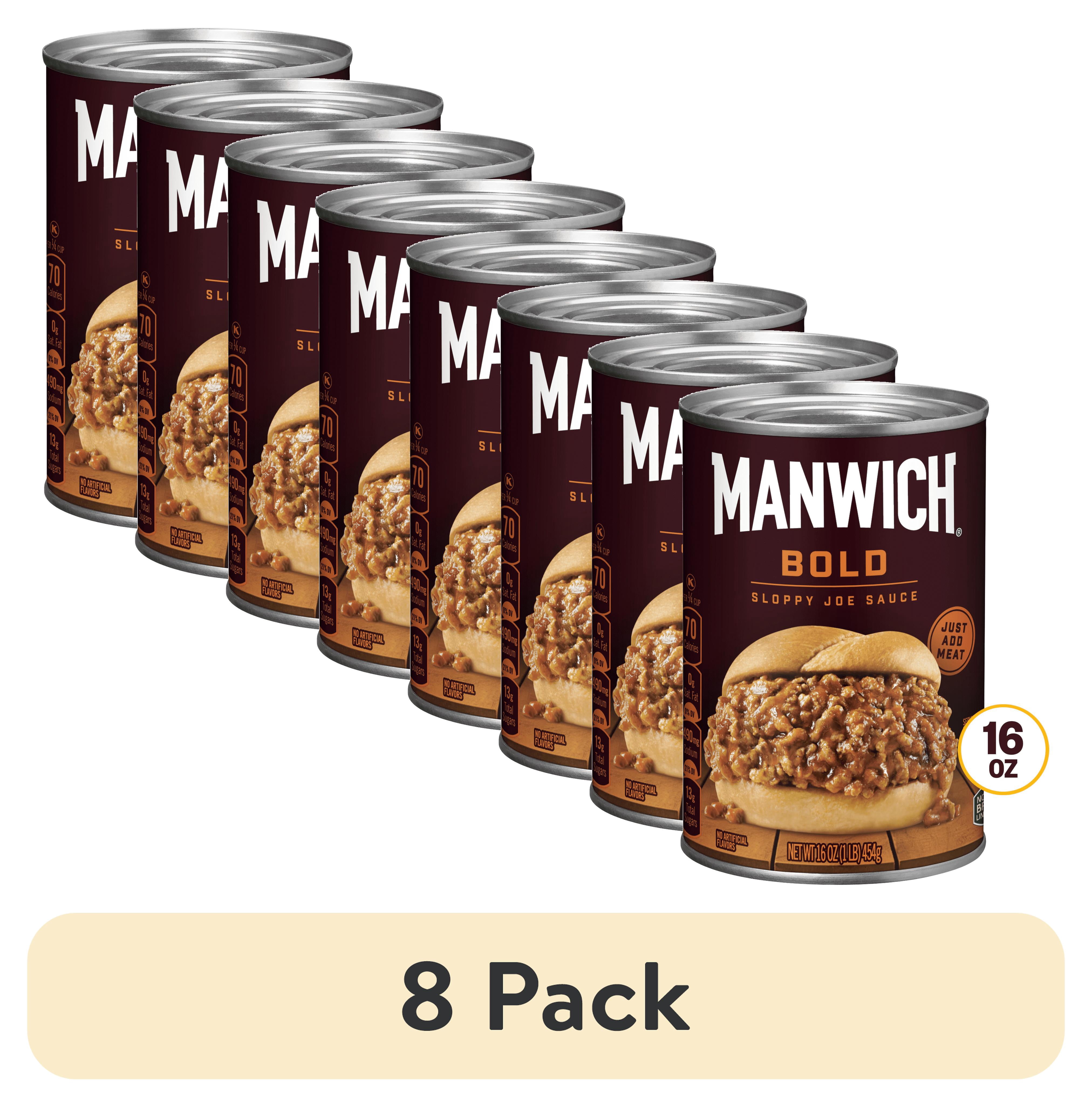 (8 pack) Manwich Sloppy Joe Sauce, Bold Flavor, Canned Sauce, 16 oz.