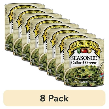 (8 pack) Margaret Holmes Canned Seasoned Collard Greens, 27 oz