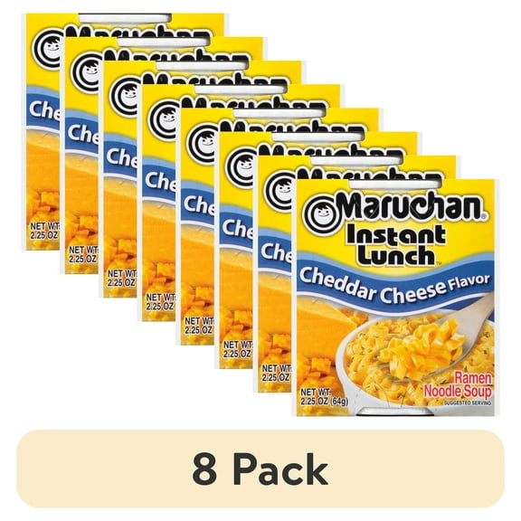 (8 pack) Maruchan Instant Lunch Ramen Noodles, Cheddar Cheese Flavor, 2.25 oz Cup