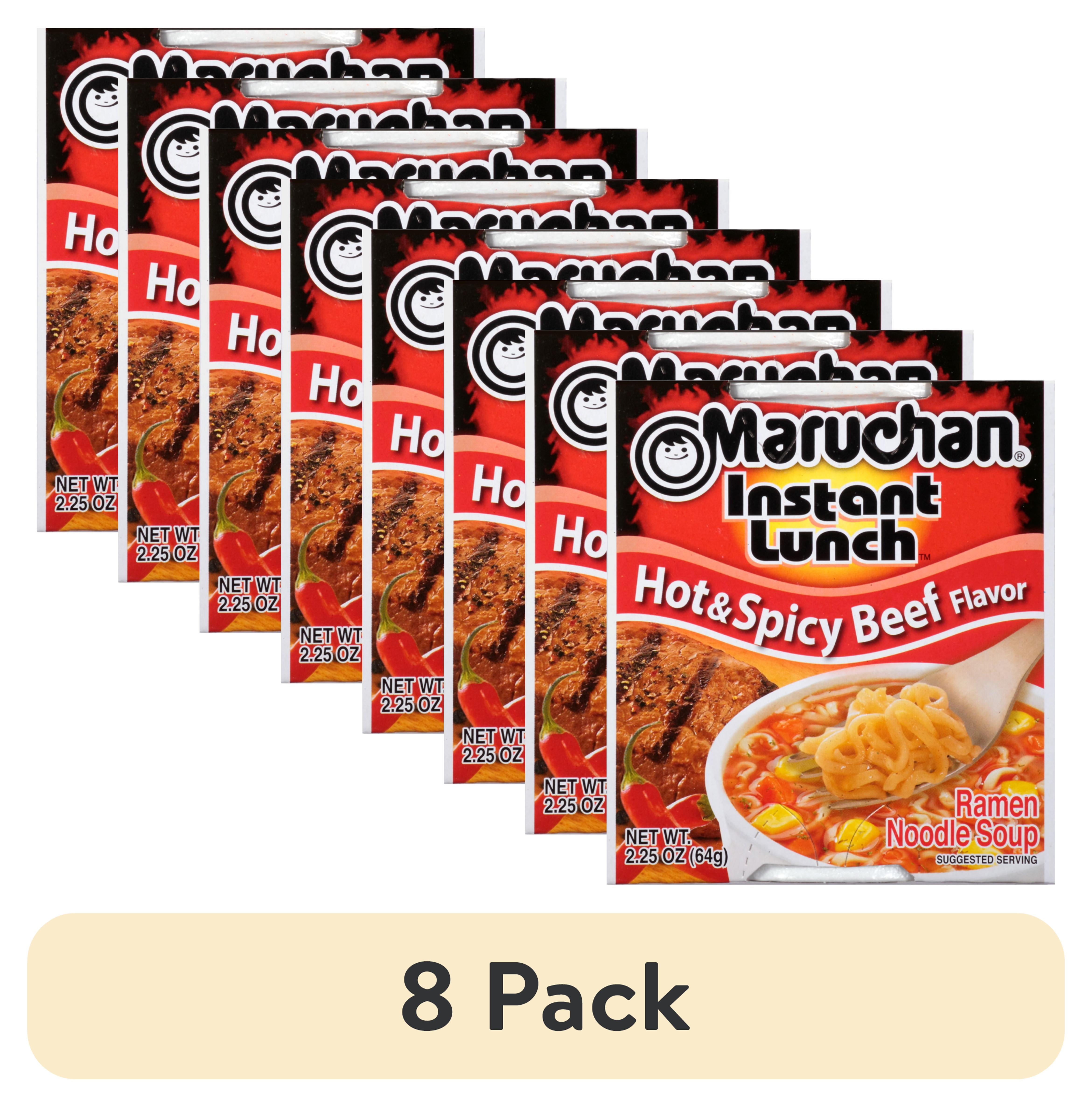 (8 pack) Maruchan Instant Lunch Ramen Noodles, Hot & Spicy Beef Flavor, Shelf Stable, 2.25 oz Cup