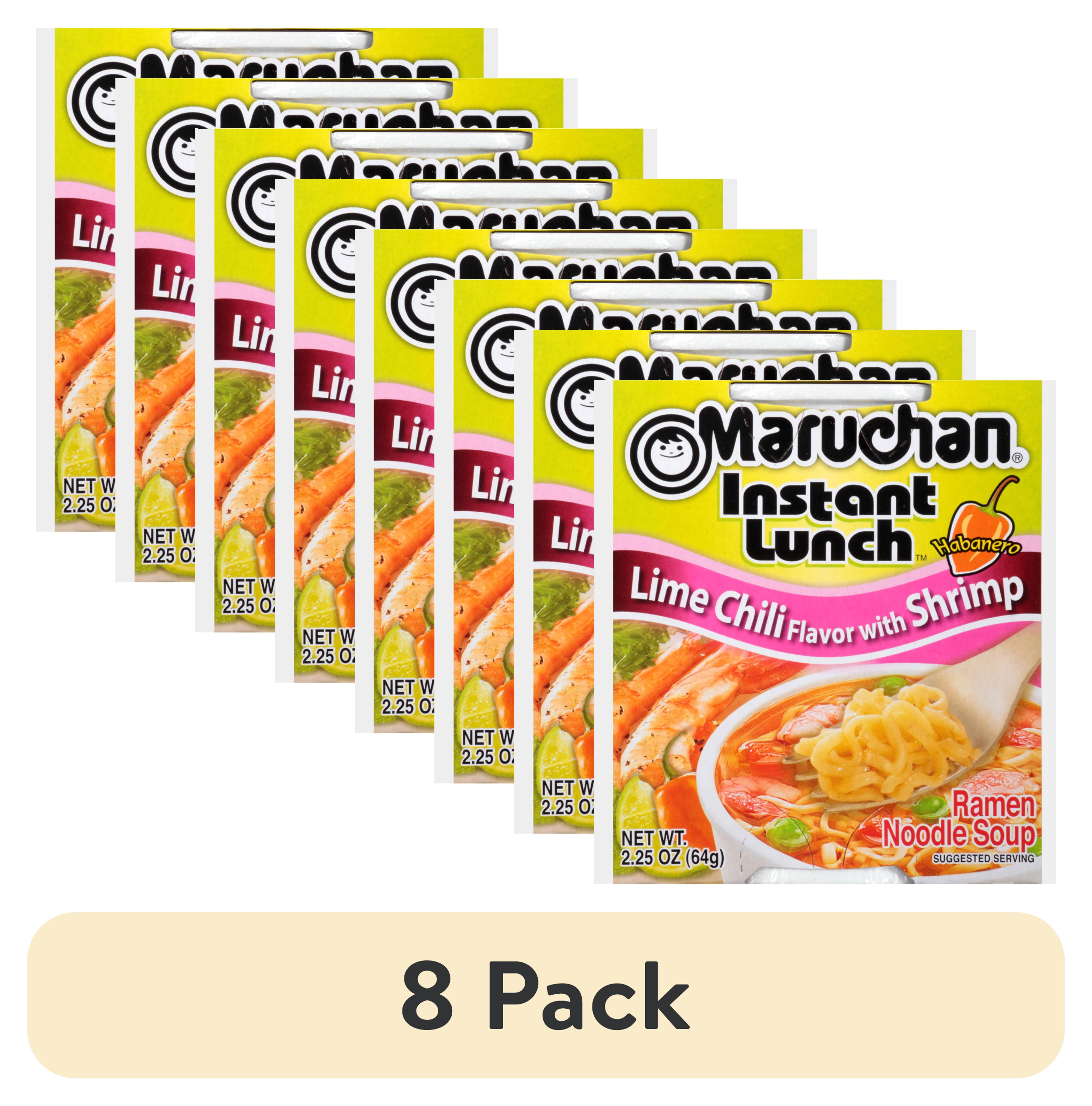 (8 pack) Maruchan Instant Lunch Ramen Noodles, Lime Chili Flavor with Shrimp, Shelf Stable, 2.25 oz Cup