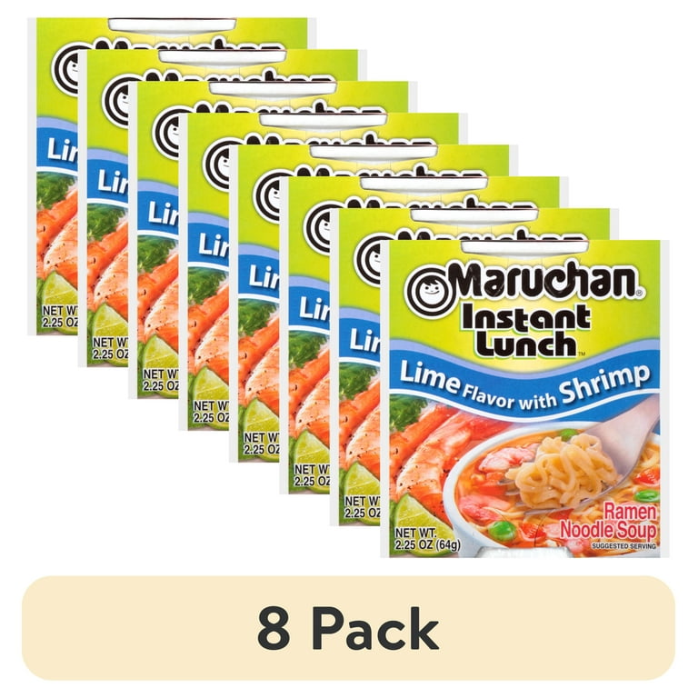 8 pack) Maruchan Instant Lunch Ramen Noodles Lime Flavor with