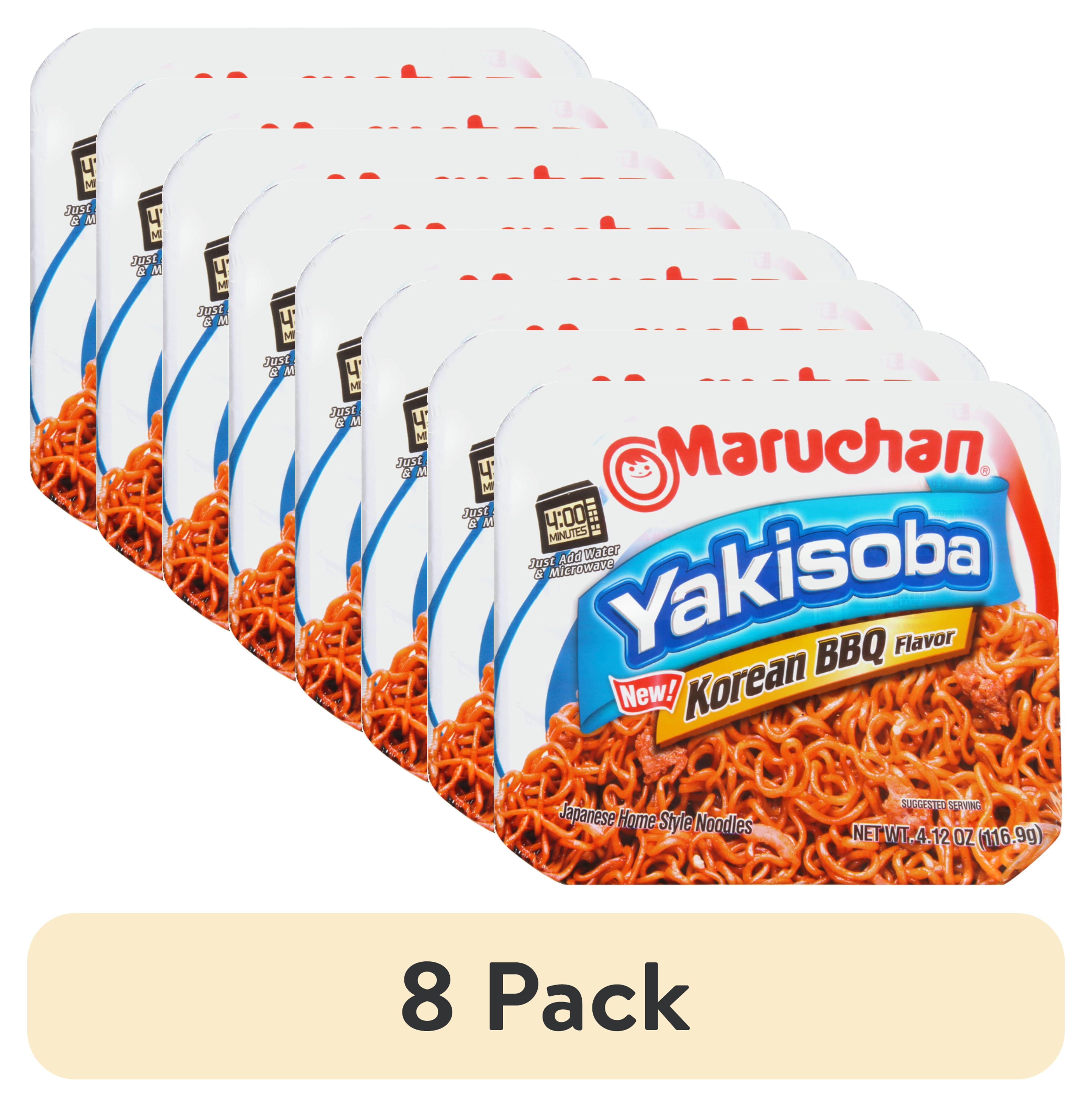 8 pack) Maruchan Yakisoba Korean BBQ Flavor Noodles, 4.12 oz Shelf