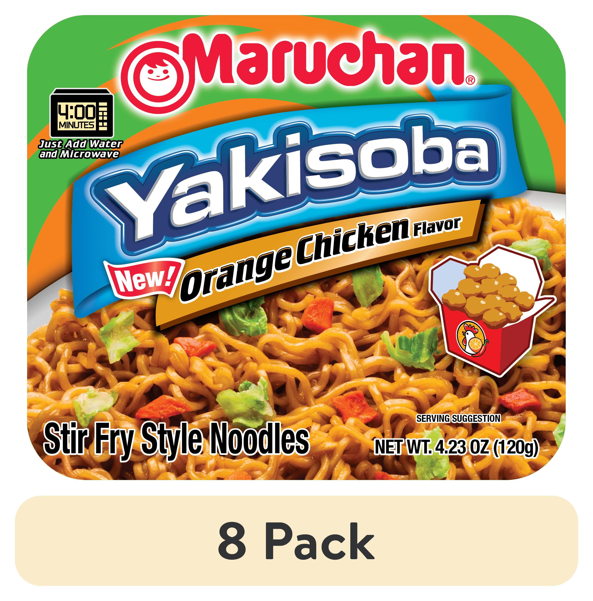 8 pack) Maruchan Yakisoba Orange Chicken Flavor Noodles, 4.23 oz