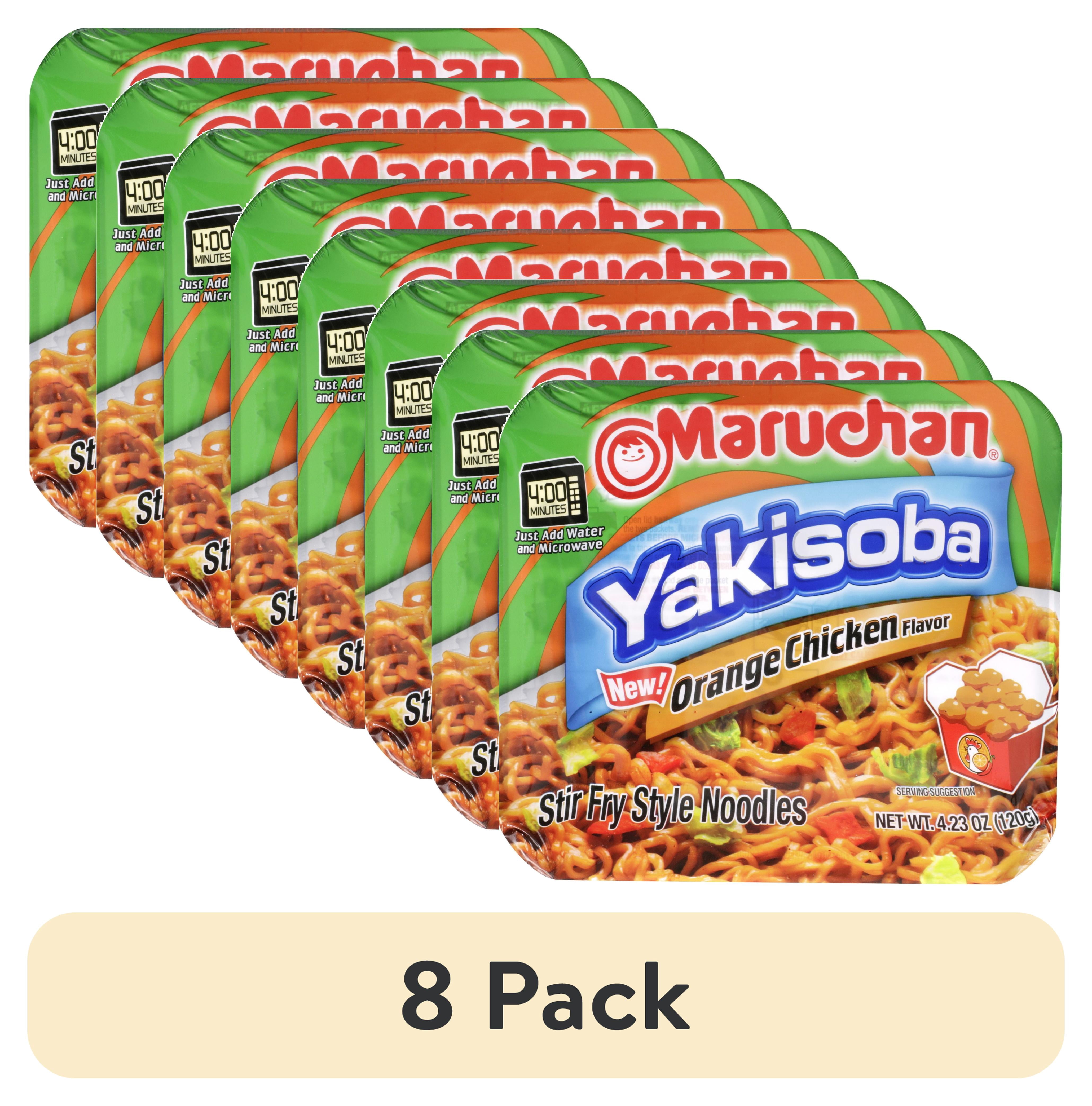 8 pack) Maruchan Yakisoba Orange Chicken Flavor Noodles, 4.23 oz