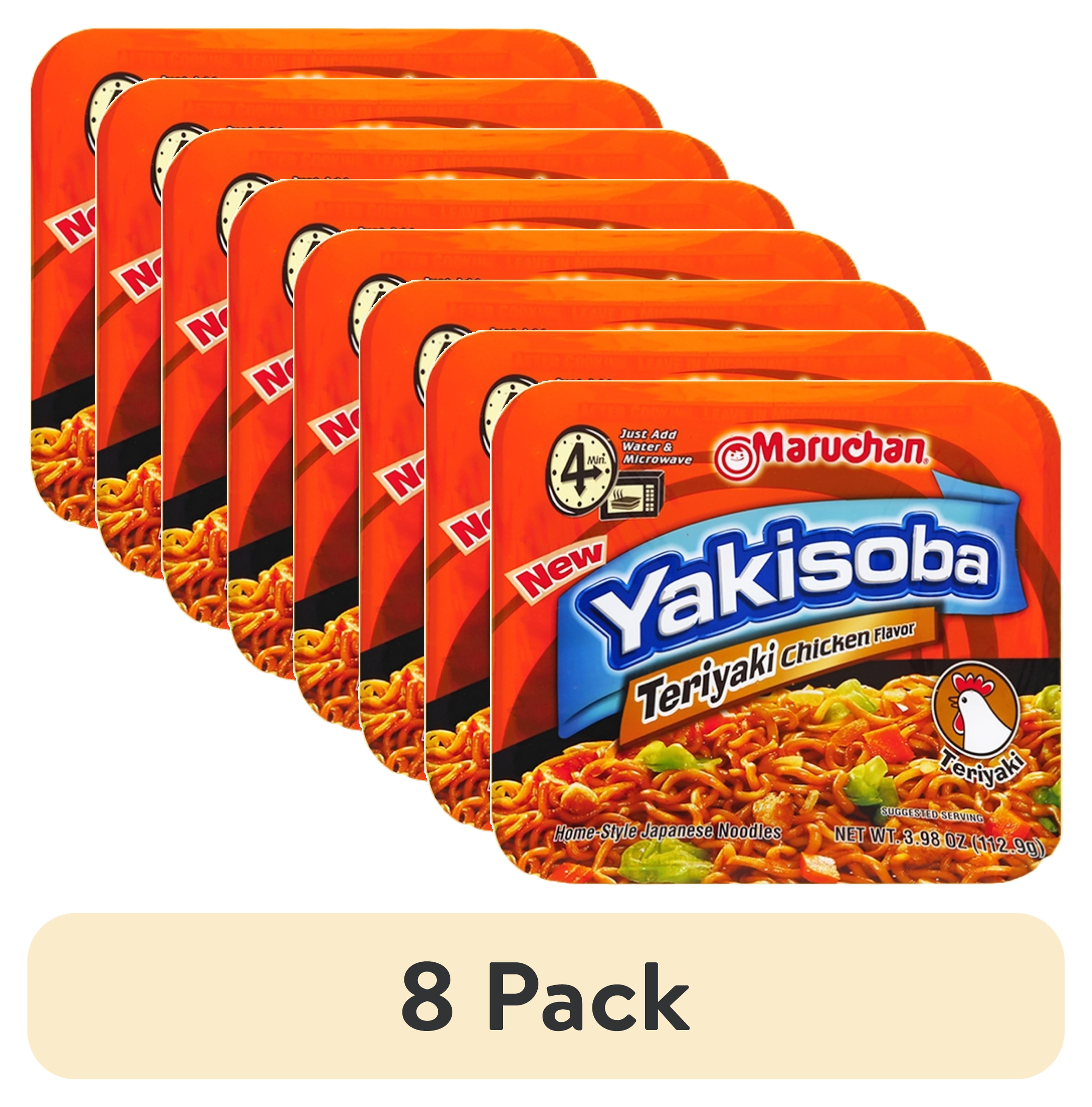 (8 pack) Maruchan Yakisoba Teriyaki Chicken Flavor Noodles, 3.98 oz Shelf Stable Package