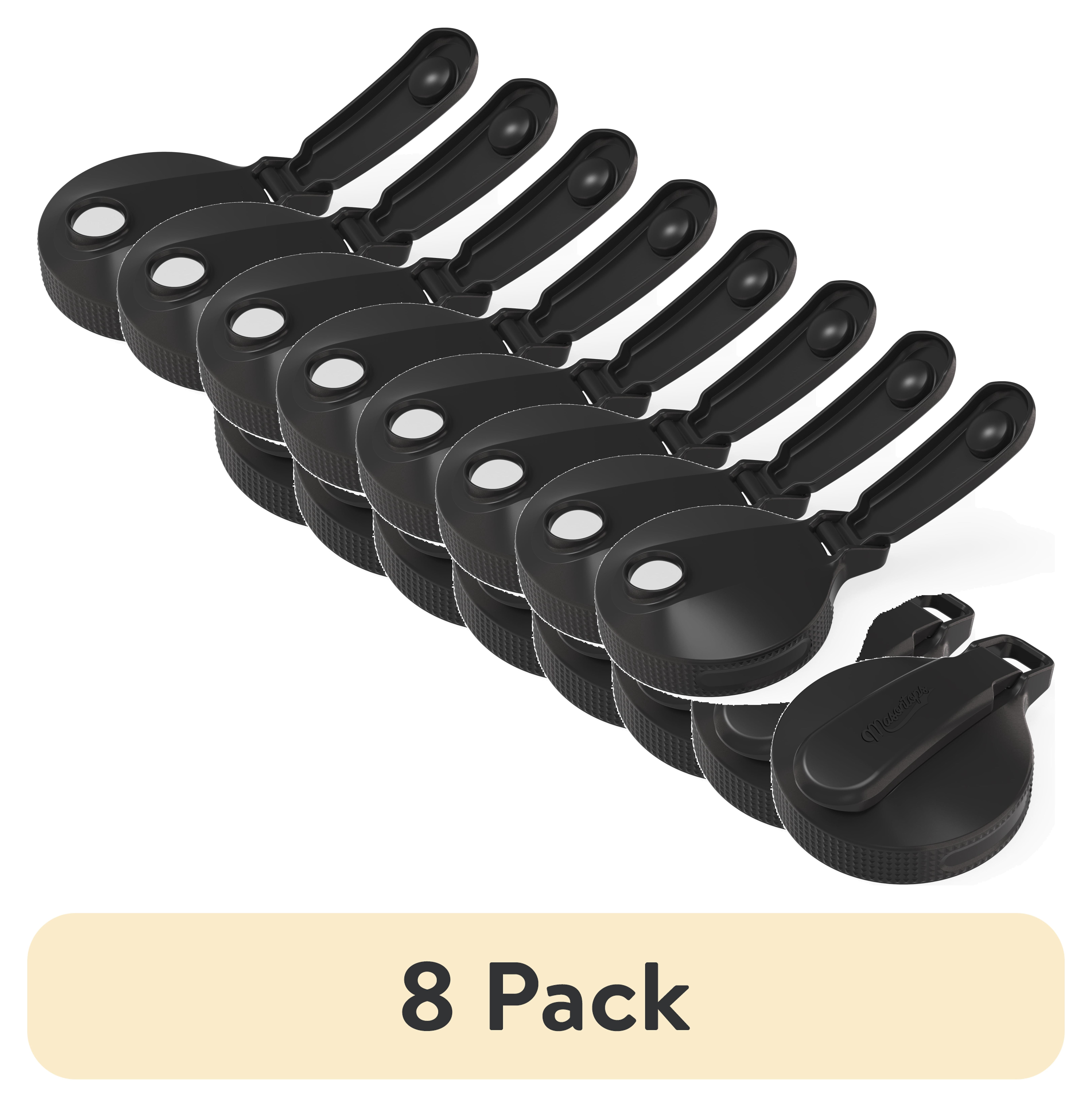 (8 pack) Masontops Wide Mouth Mason Jar Lid with Flip Top Pour Spout, Reusable Plastic Canning Jar Lid for Liquid and Dry Food Storage, BPA-Free and Dishwasher Safe, Black