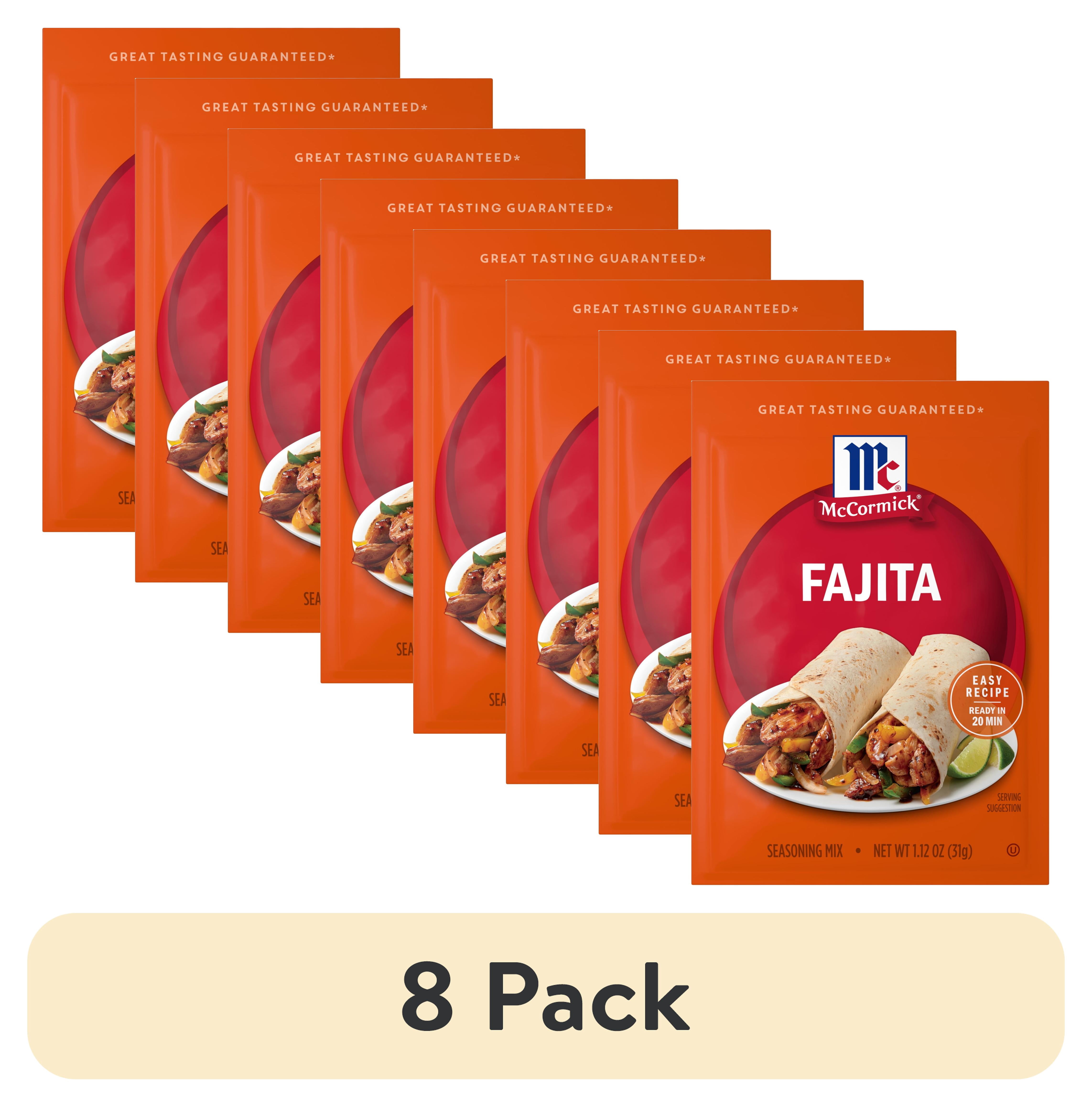 (8 pack) McCormick Fajita Seasoning Mix, 1.12 oz Packet