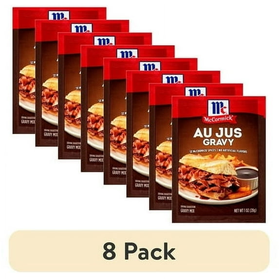 (8 pack) McCormick No Artificial Flavors Au Jus Gravy Seasoning Mix, 1.0 oz Packet