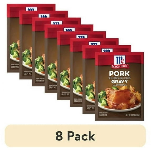(8 pack) McCormick No Artificial Flavors Pork Gravy Seasoning Mix, 0.87 oz Packet