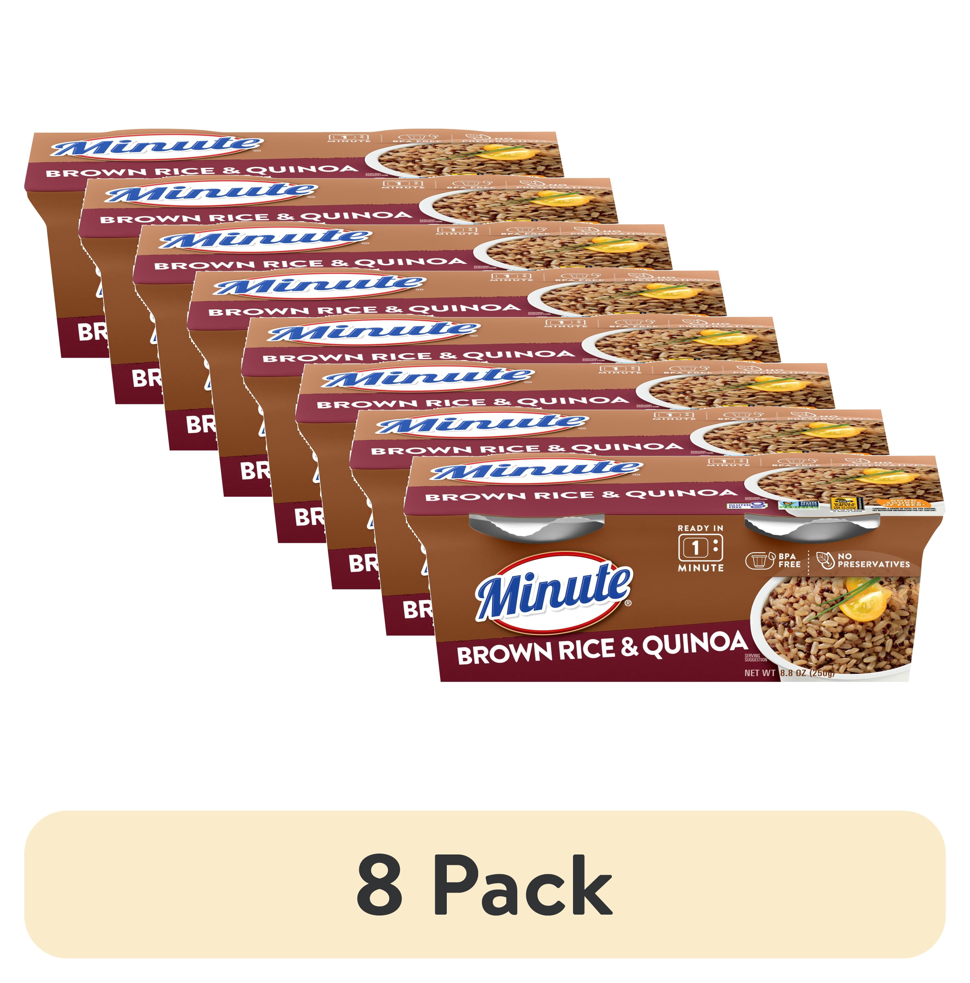 (8 pack) Minute Ready-to-Eat Brown Rice and Quinoa, Microwaveable Rice Cups, 4.4 oz, 2 Count