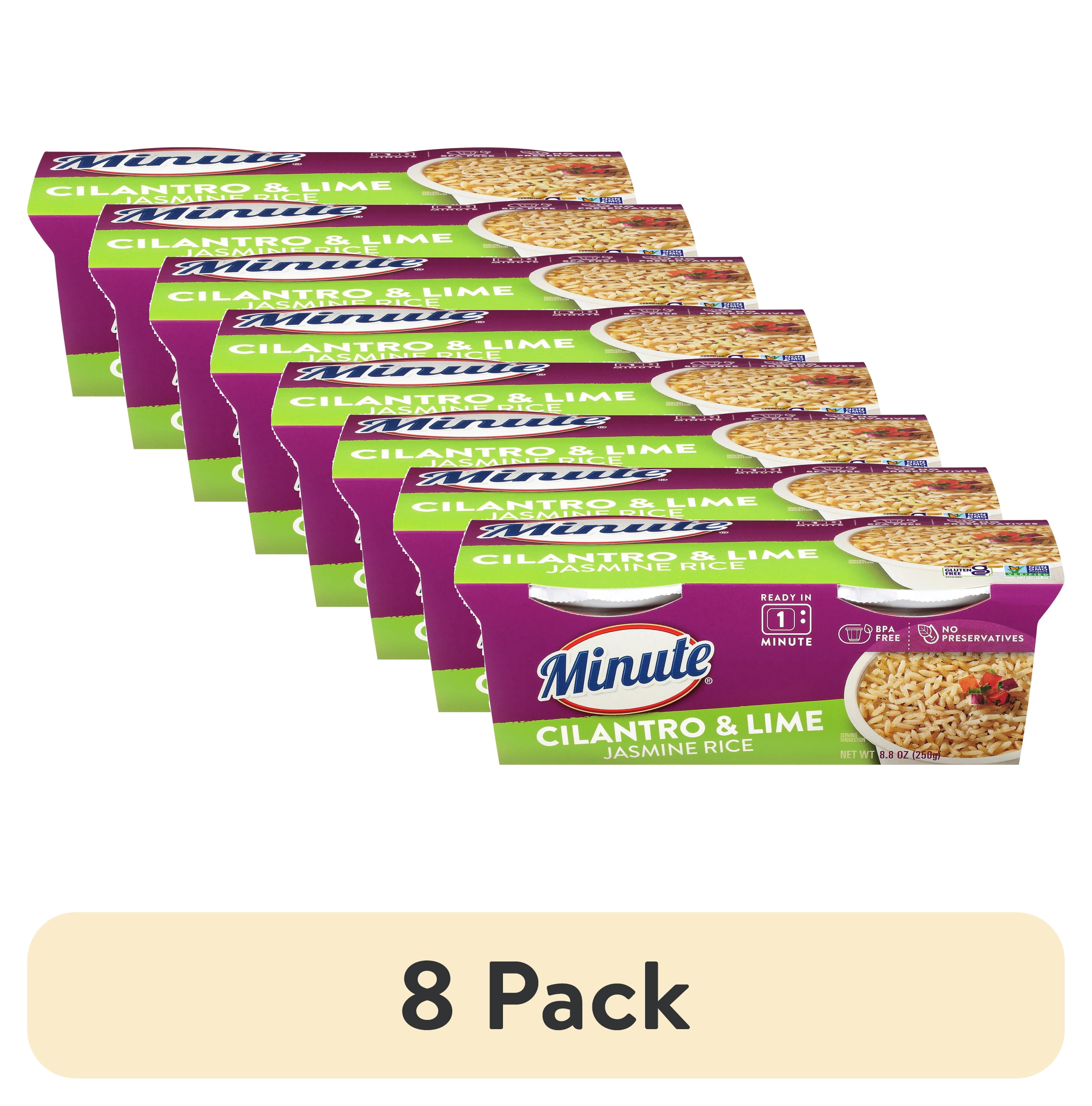 (8 pack) Minute Ready-to-Eat Cilantro and Lime Jasmine Rice, Microwaveable Rice Cups, 4.4 oz, 2 Count