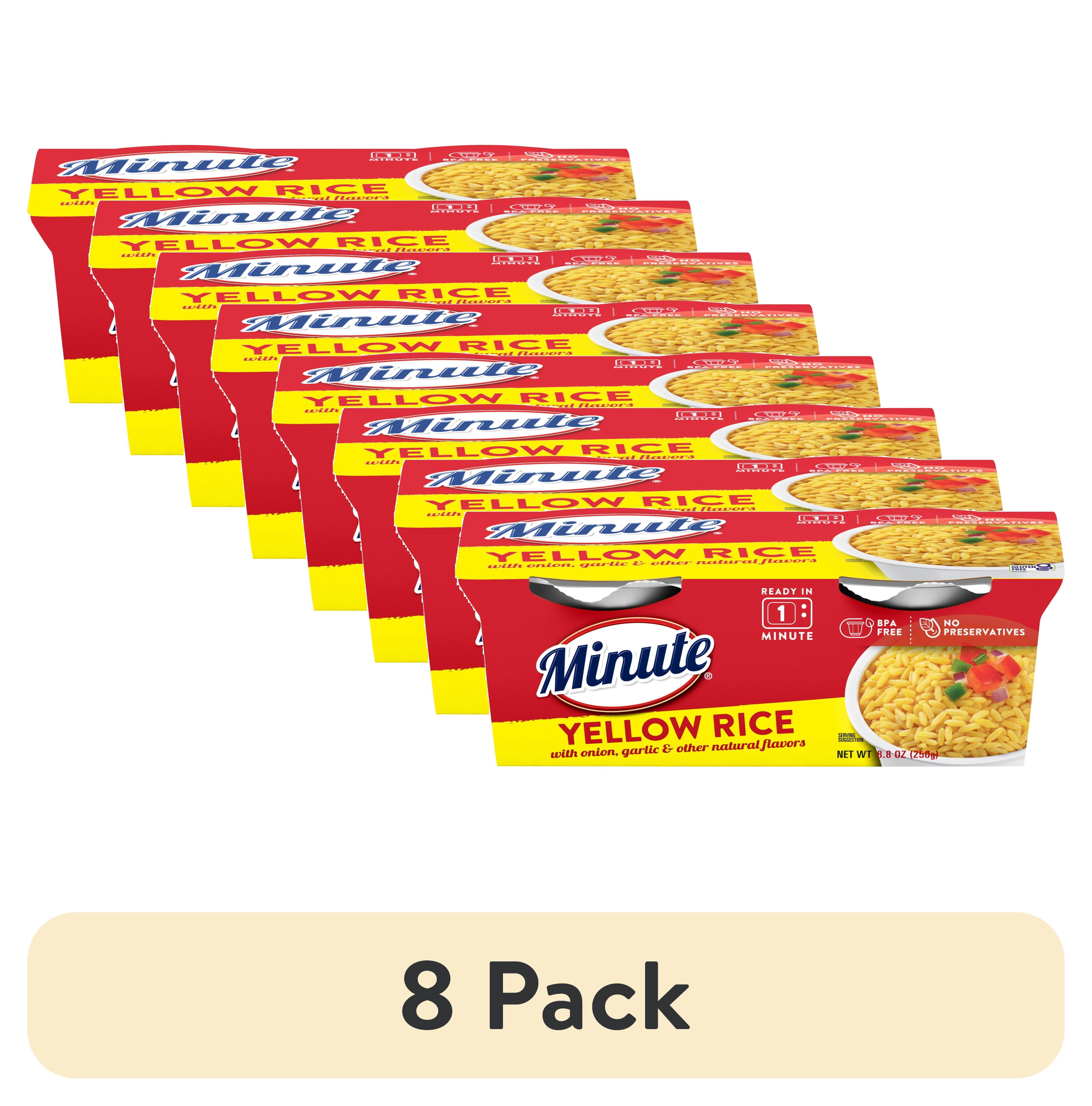 (8 pack) Minute Ready-to-Eat Yellow Rice, Microwaveable Rice Cups, 4.4 oz, 2 Count