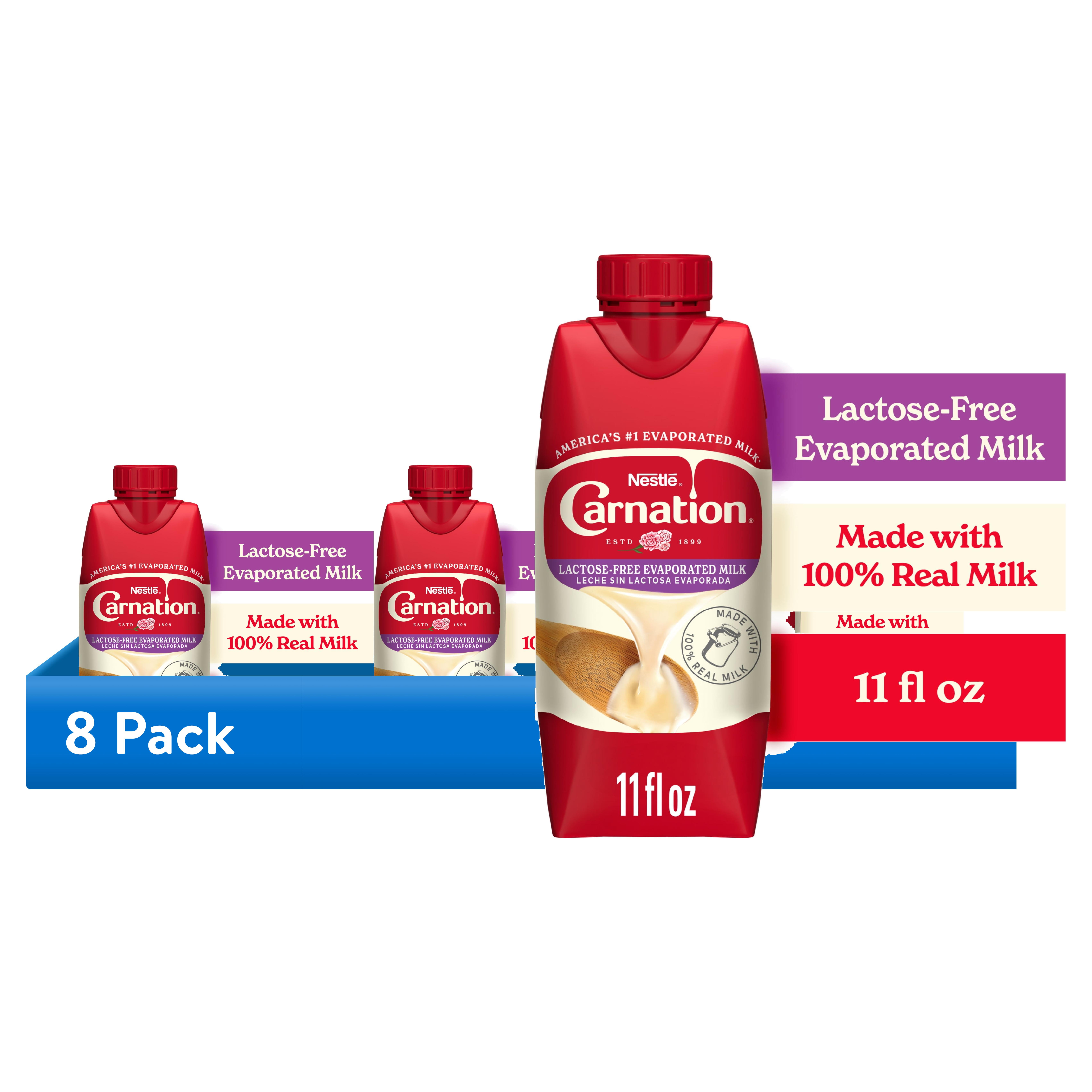 (8 pack) Nestle Carnation Lactose-Free Evaporated Milk for Holiday Treats and Baking, 11 fl oz Carton