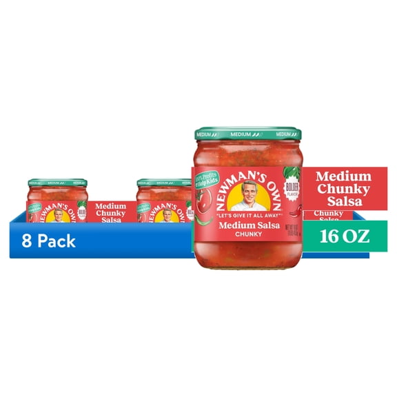 (8 pack) Newman's Own Medium Salsa 16 oz