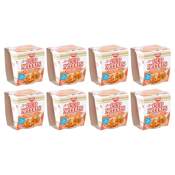 (8 pack) Nissin Foods Cup Noodles Ramen Noodle Soup, Chicken Flavor, 2.25 oz Cup, Shelf-Stable