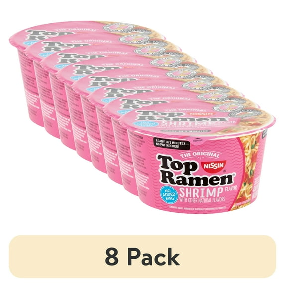 (8 pack) Nissin The Original Top Ramen Shrimp Flavor Ramen Noodle Soup, 3.28 oz
