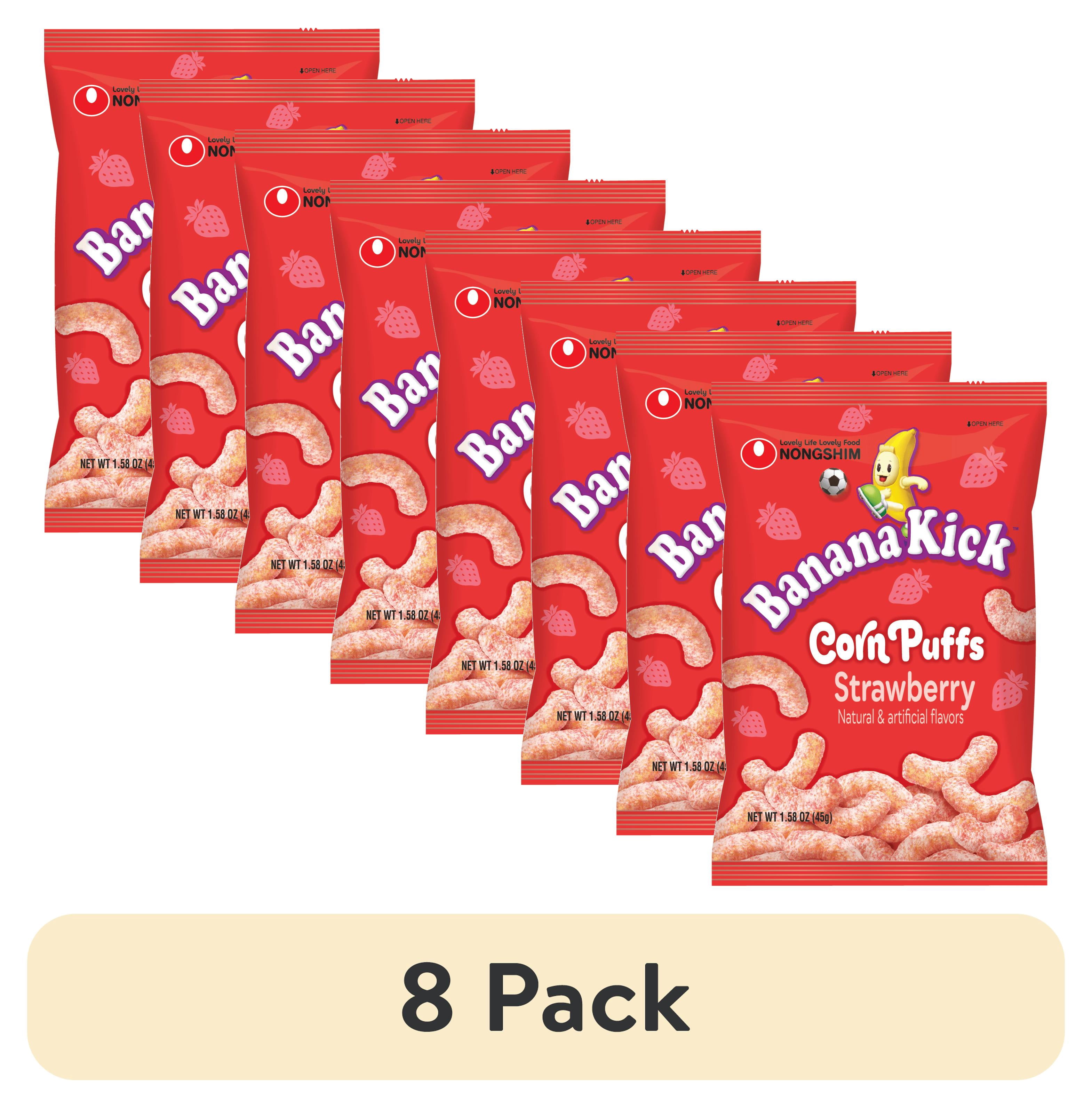 (8 pack) Nongshim Corn Puffs Strawberry Snack, 1.6 Ounces