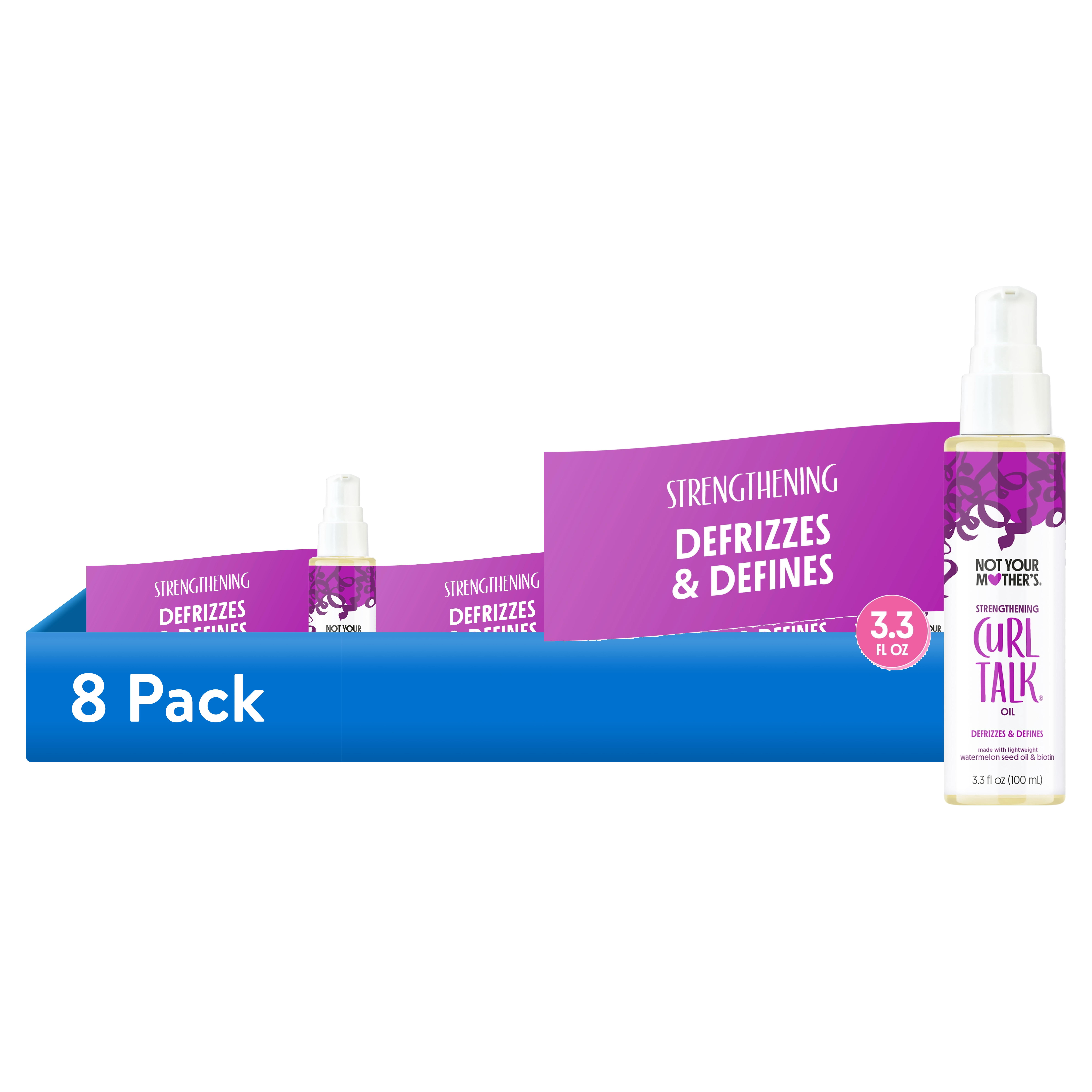 (8 pack) Not Your Mother's Curl Talk Strengthening Oil with UV Defense, 3.3 fl oz