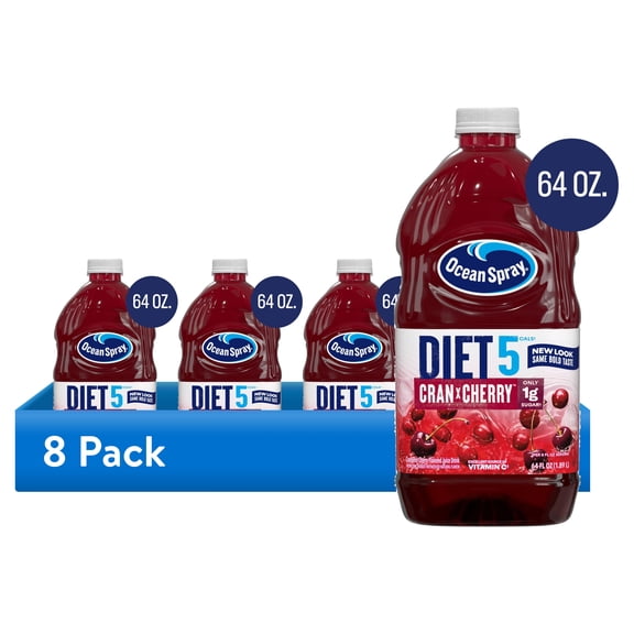 (8 pack) Ocean Spray Diet Cran-Cherry Cranberry Cherry Juice Drink, 64 fl oz Bottle