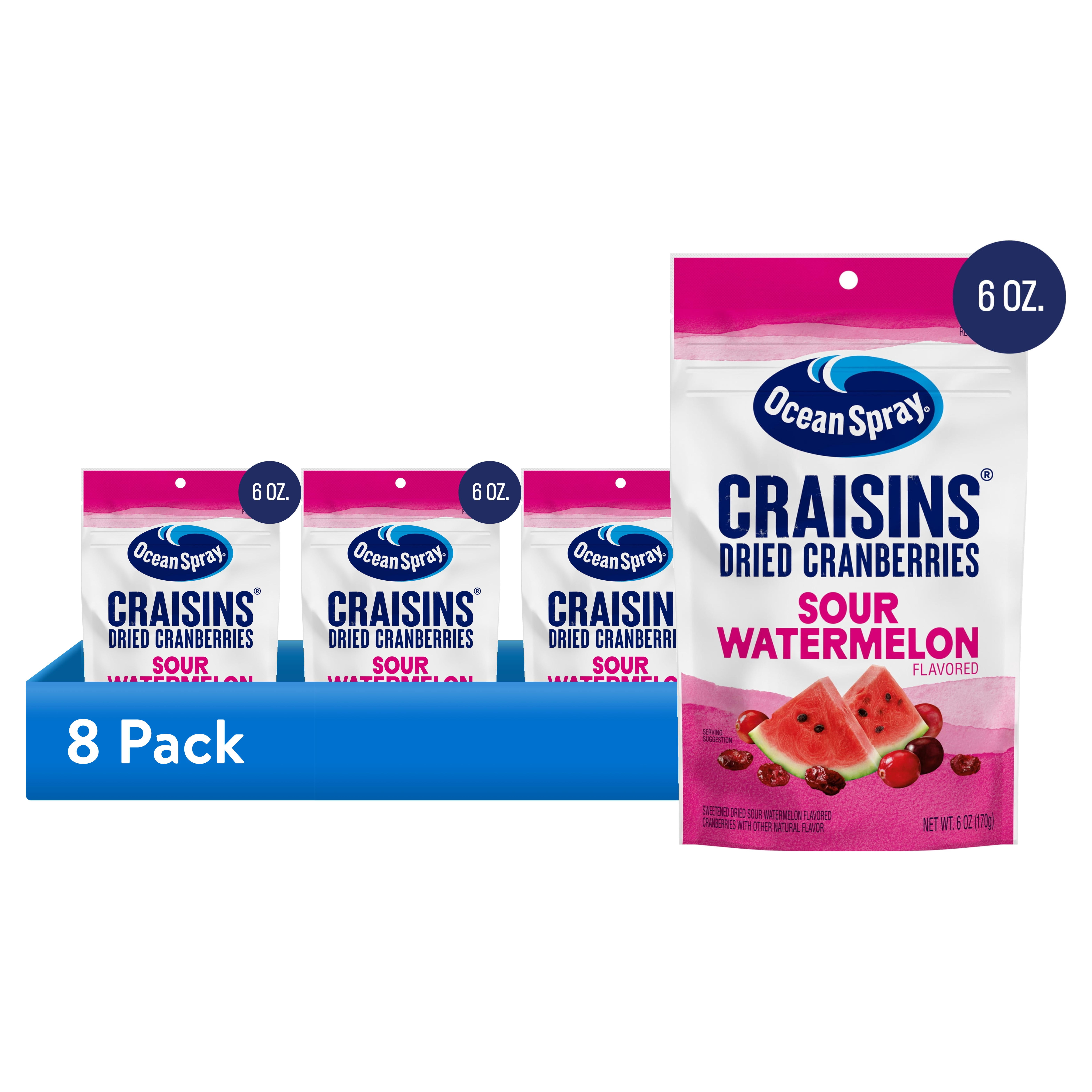 (8 pack) Ocean Spray® Sour Watermelon Flavored Craisins® Dried Cranberries 6oz